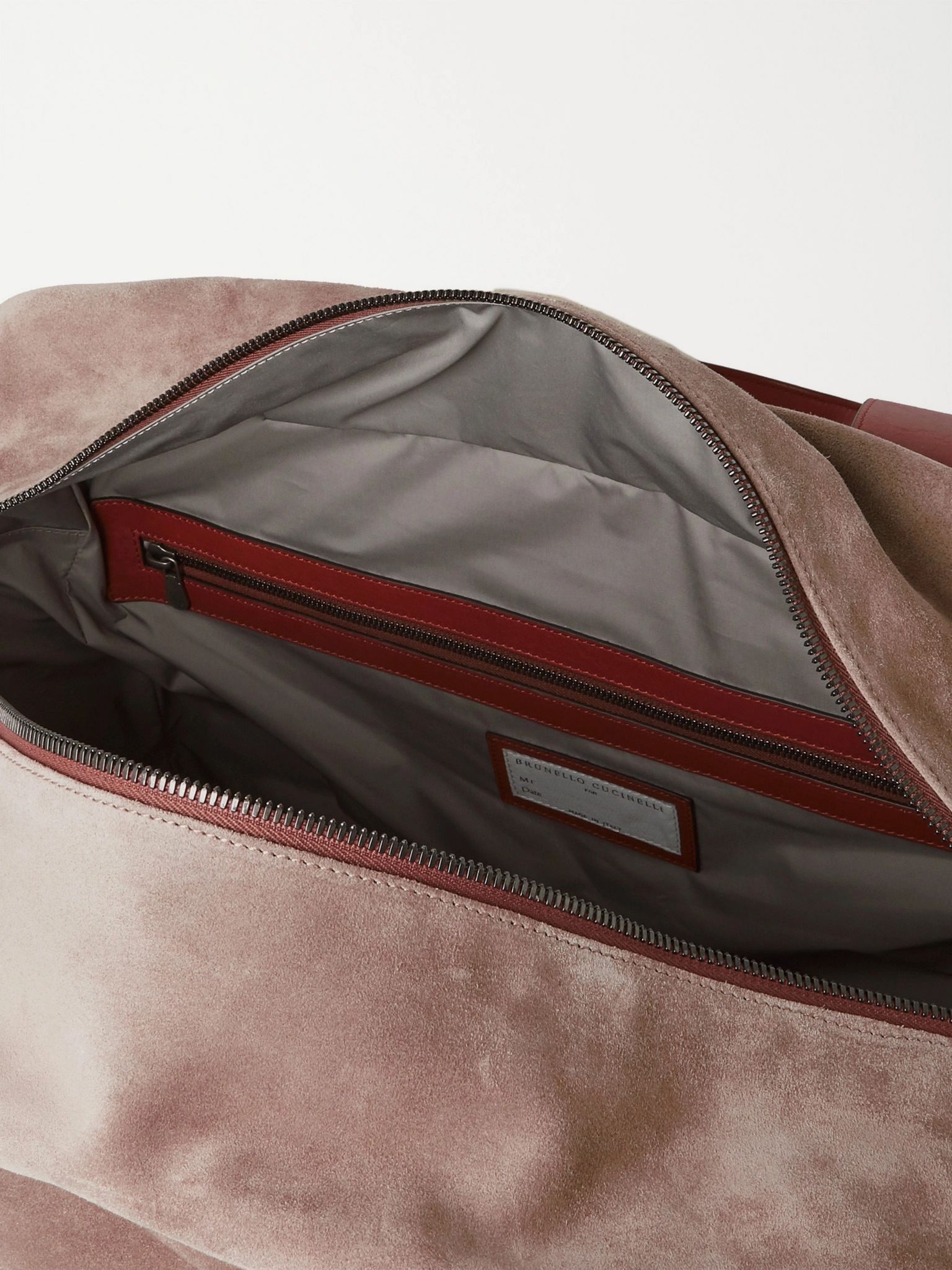 Leather-Trimmed Suede Holdall - 3