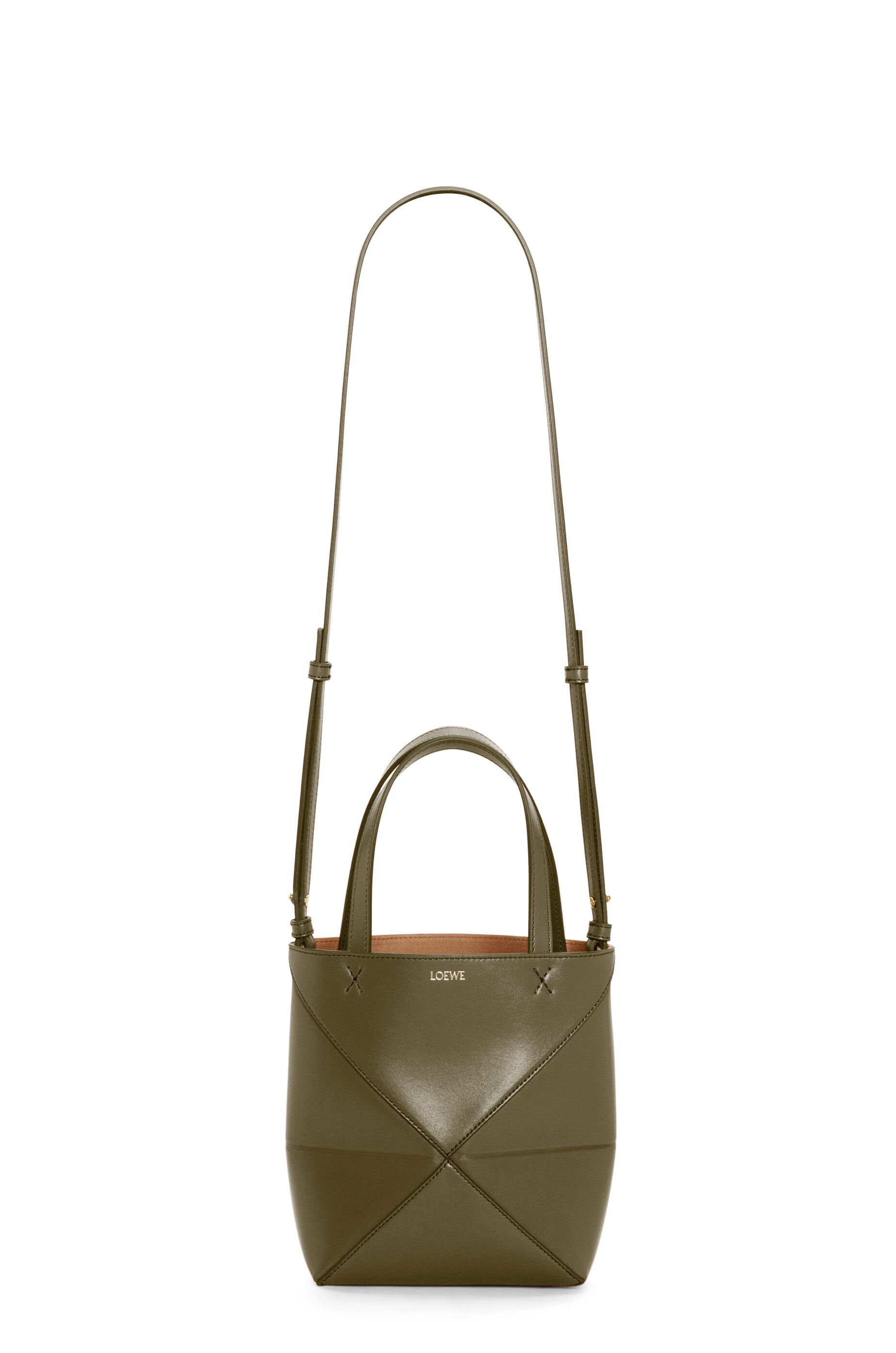 Mini Puzzle Fold Tote in shiny calfskin - 6