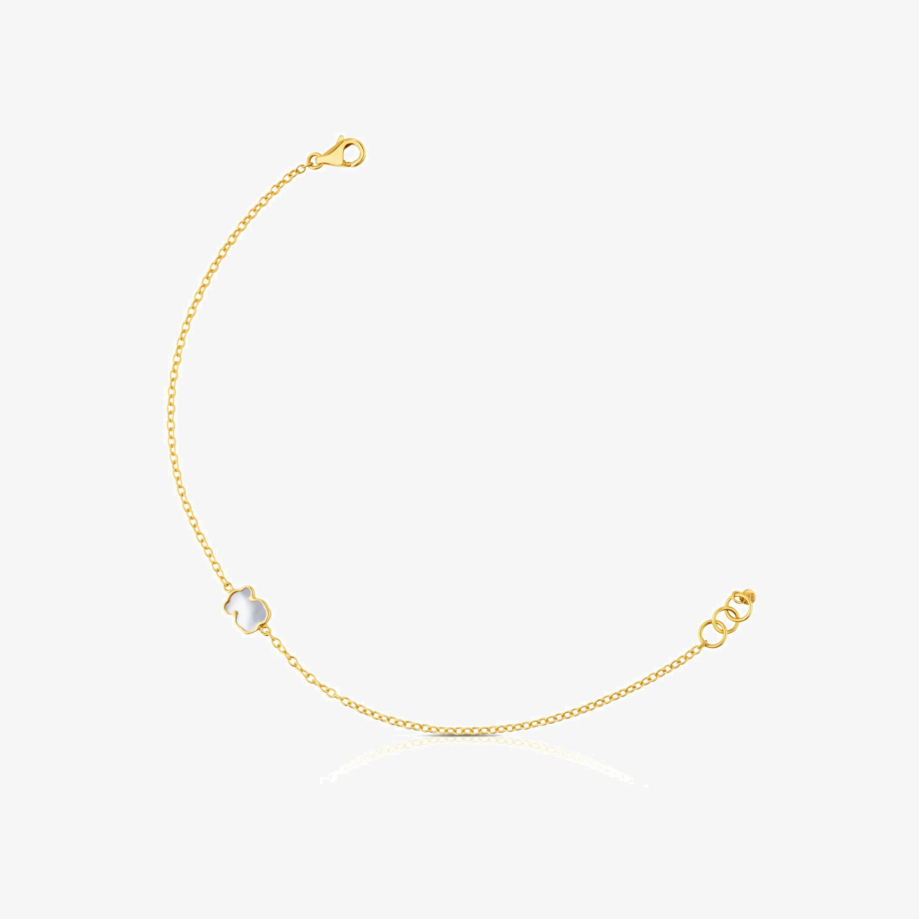 18K solid gold and Mother-of-pearl XXS bear Bracelet - 1