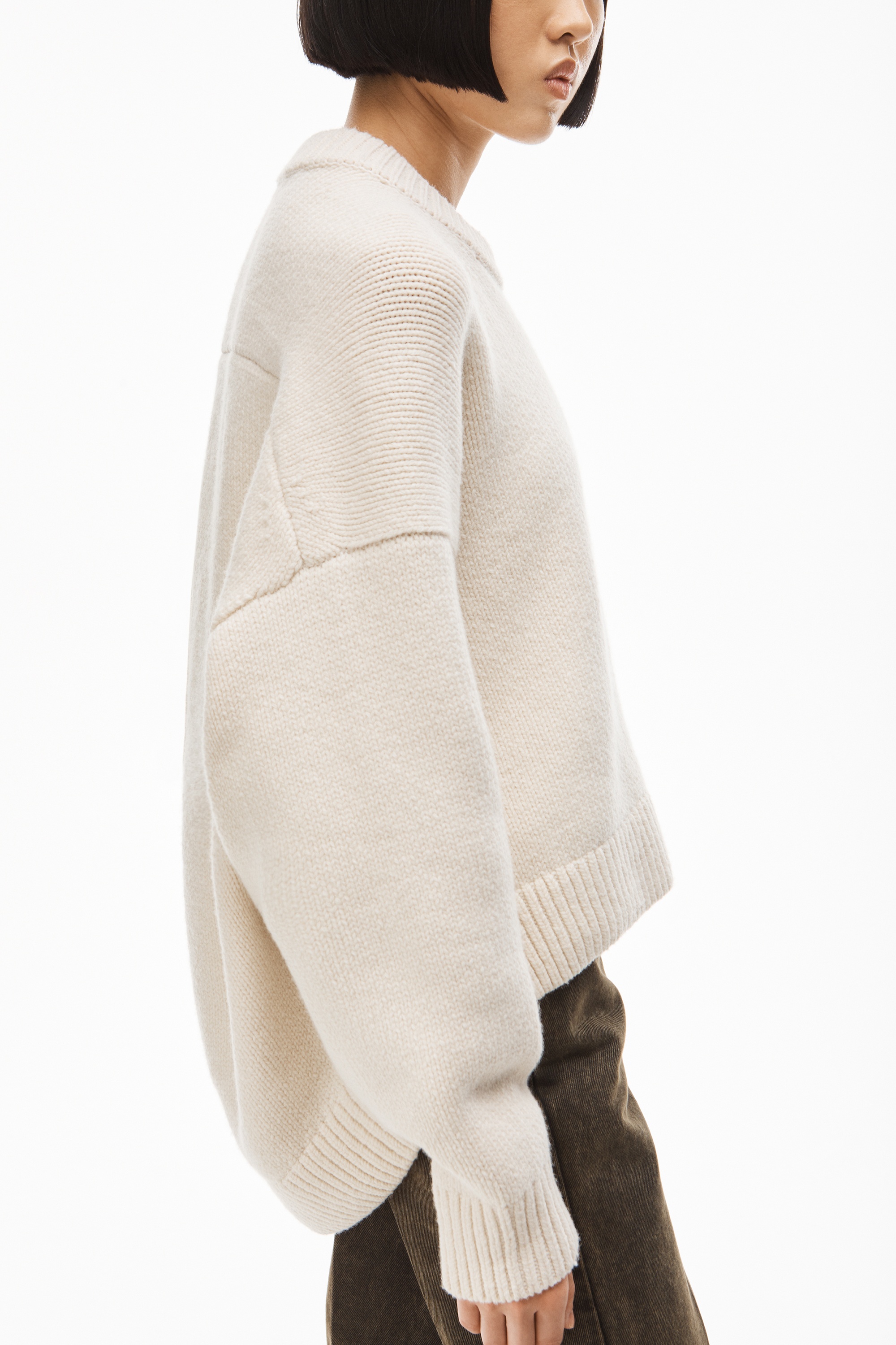 DRAPE BACK PULLOVER IN WOOL - 3