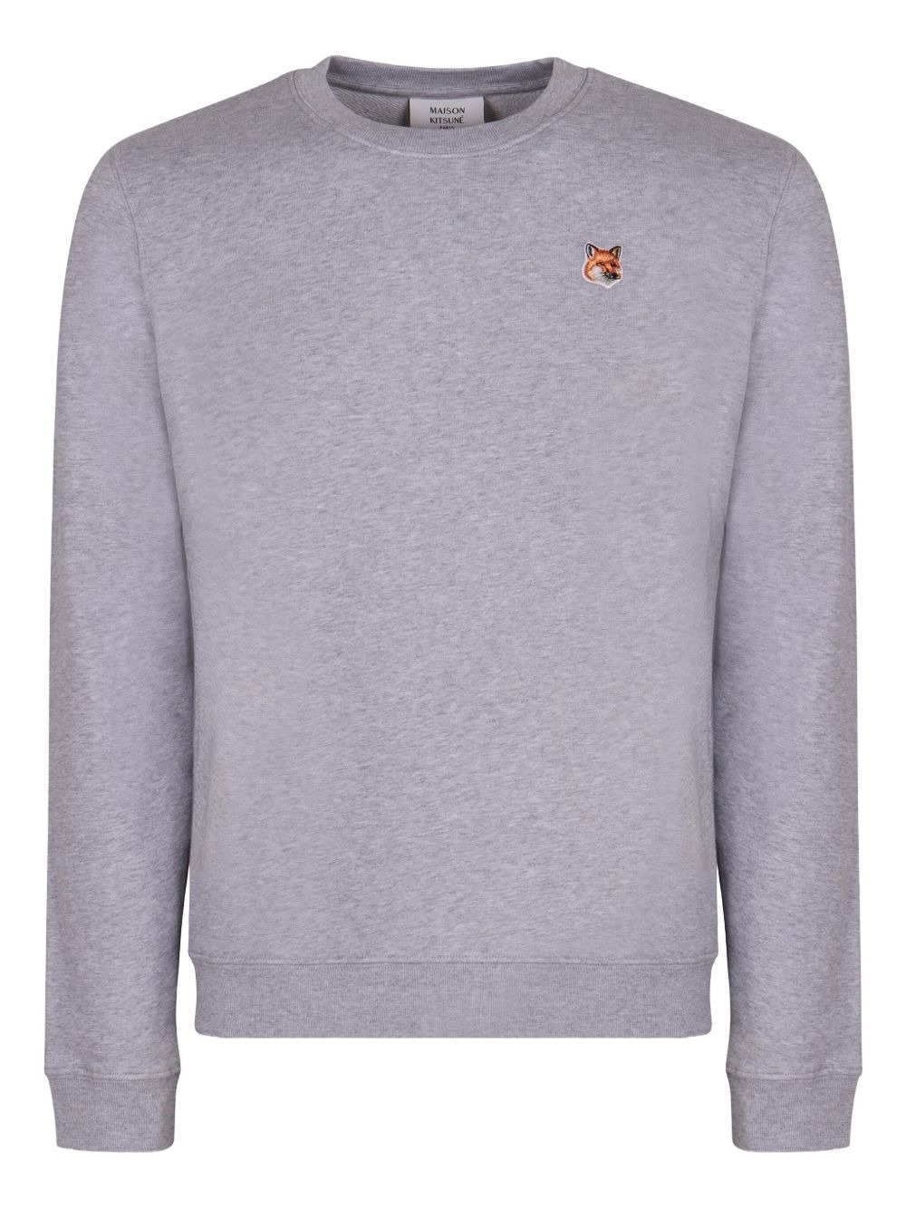fox-embroidered crew-neck sweatshirt - 1