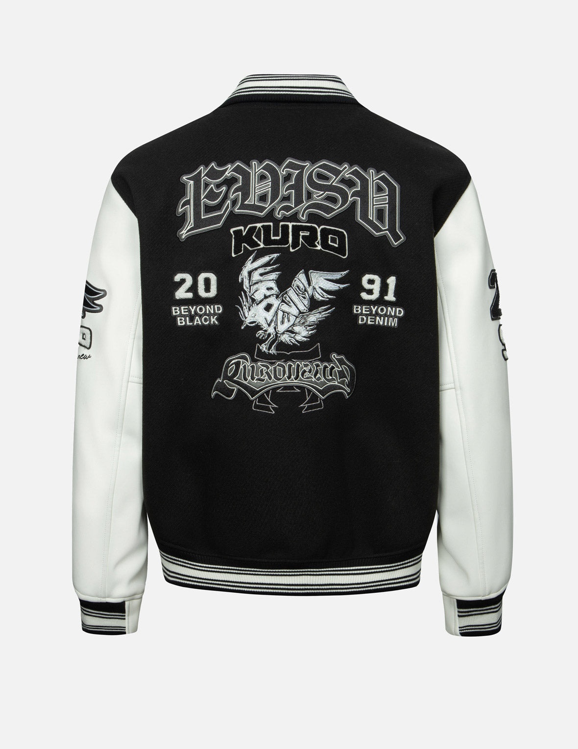 Multi Logo Badge Embroidery Relax Fit Padded Baseball Jacket - 2