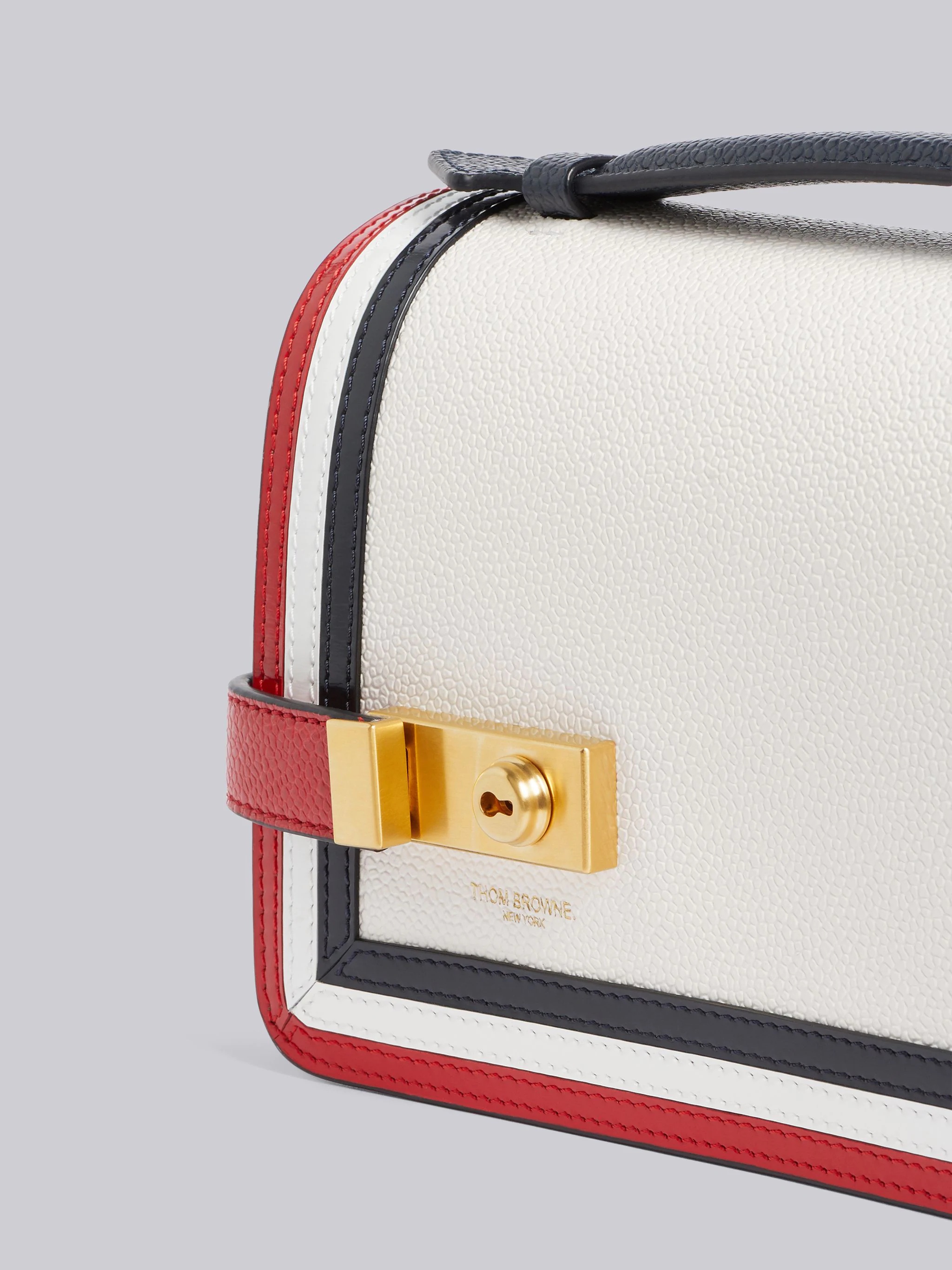 White Pebbled Flap Bag - 2