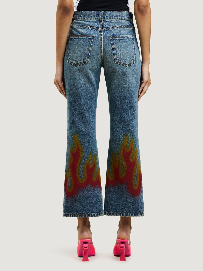 BURNING FLARED DENIM PANTS 5