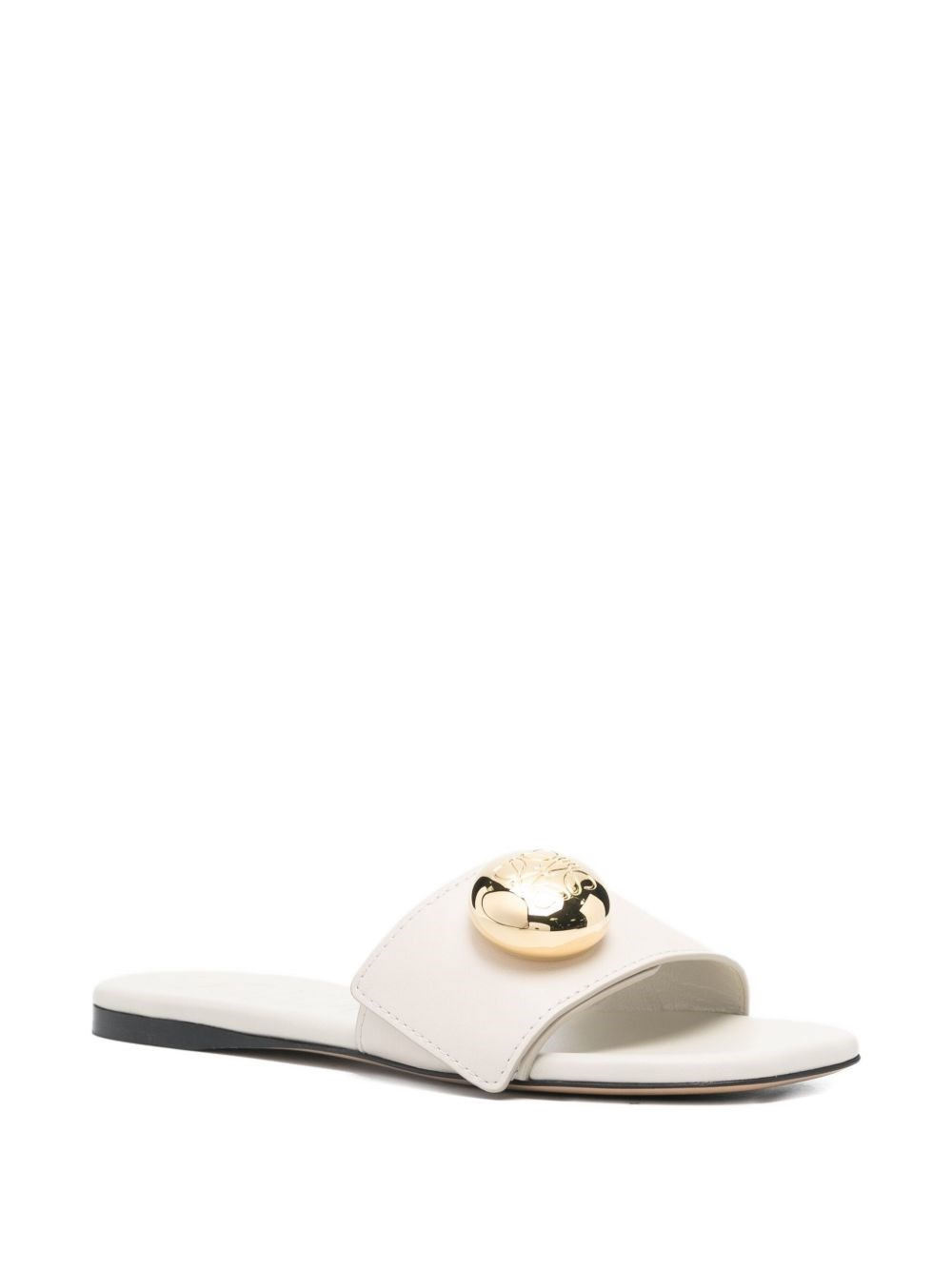 Pebble leather slides - 2