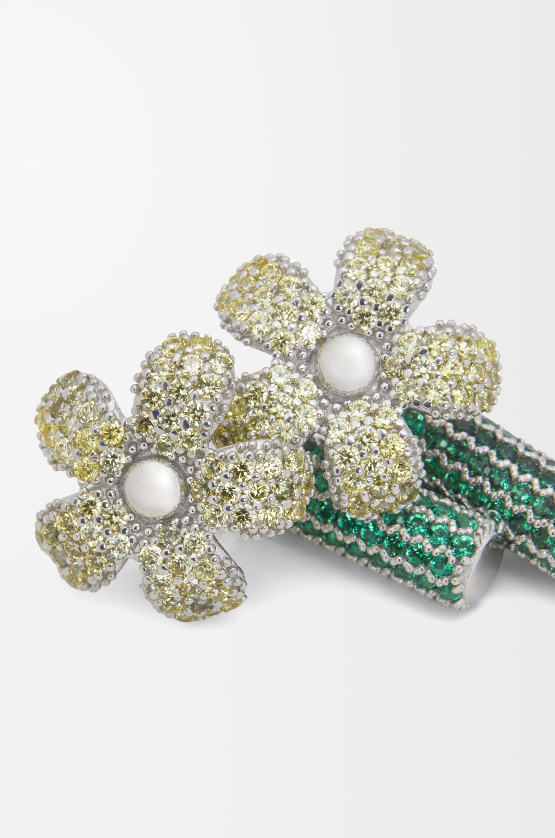 Flor earrings in sterling silver and crystals - 2