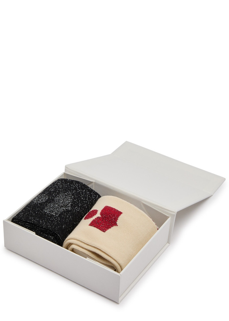 Isabel Marant Étoile Isabel Marant étoile Logo-intarsia Cotton-blend and Knitted Socks outlook