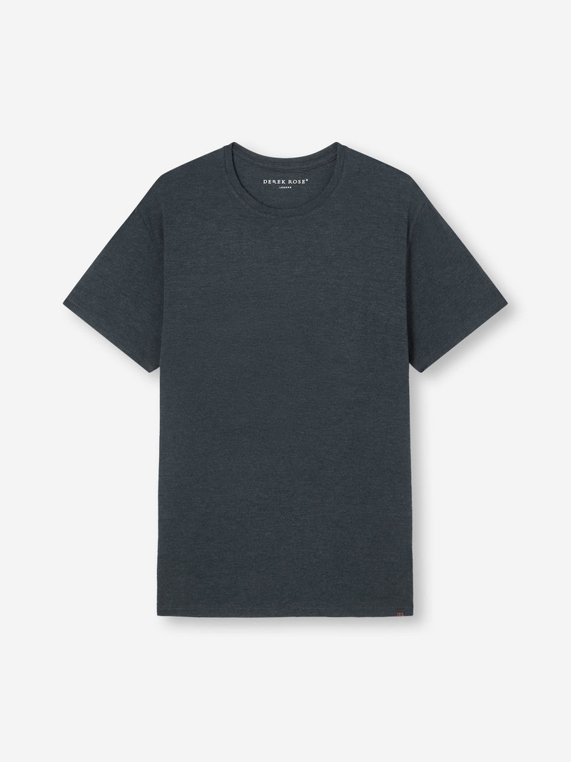 Derek Rose Men's T-Shirt Marlowe Micro Modal Stretch Anthracite outlook