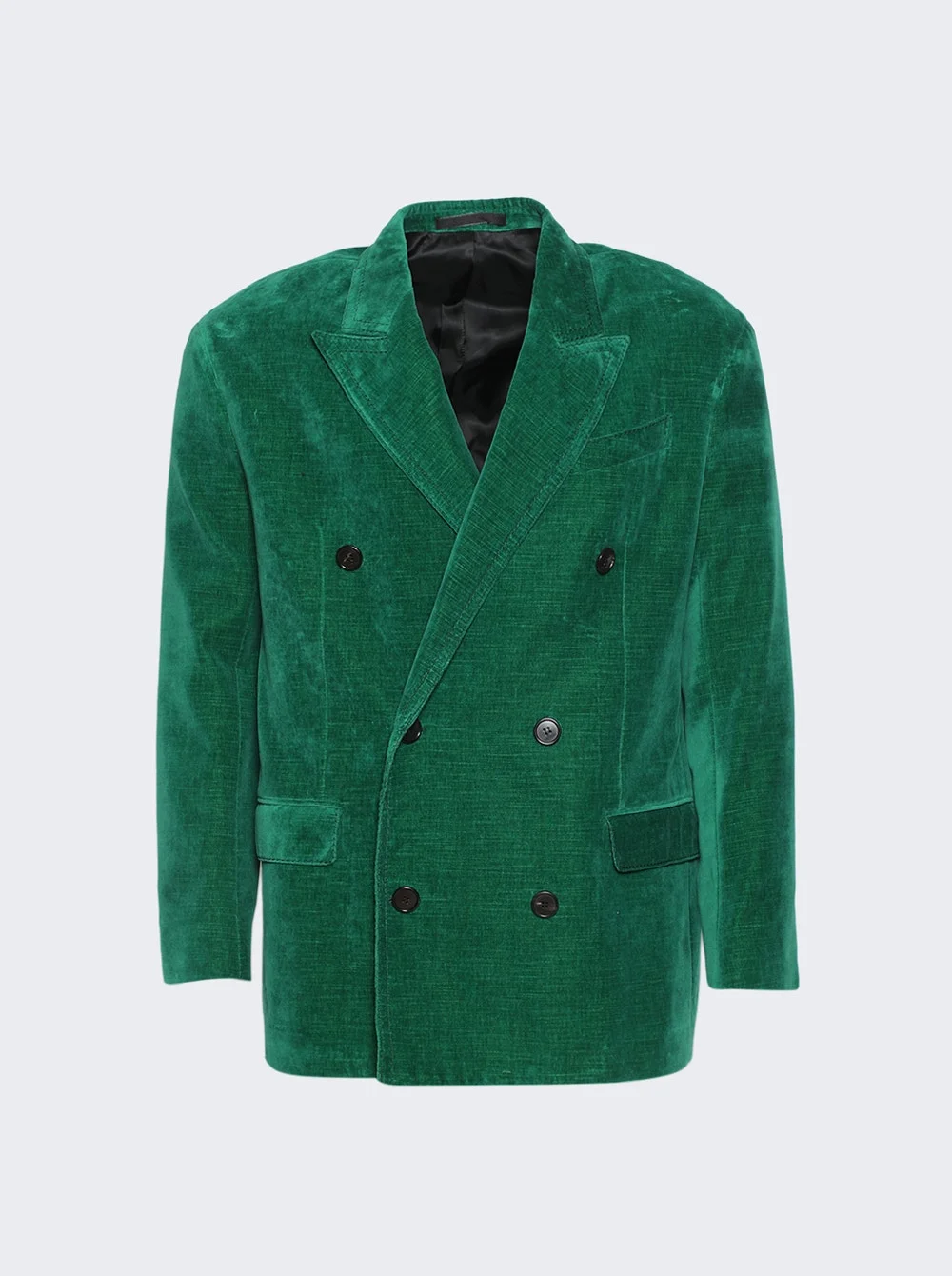 Soft Shoulders Double-breasted Jacket Malachite - 1