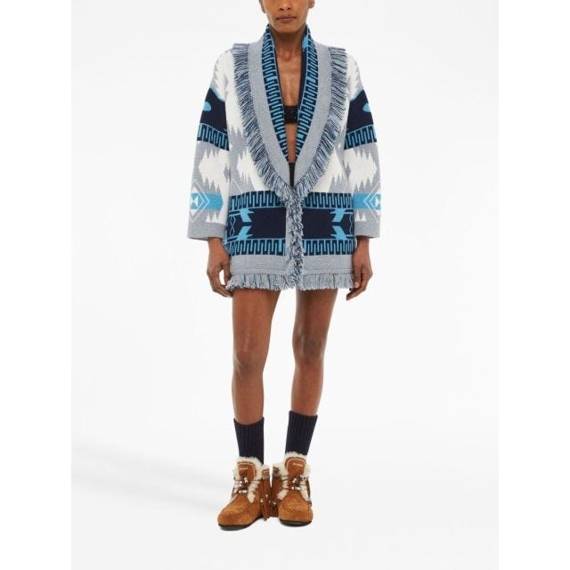 Icon Jacquard fringed cardigan - 2