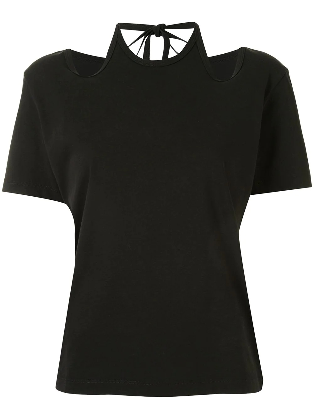 halterneck tie T-shirt - 1