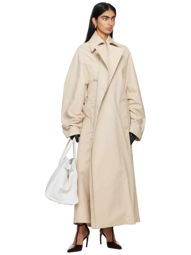 MARIE ADAM-LEENAERDT Beige Pinched Trench Coat outlook