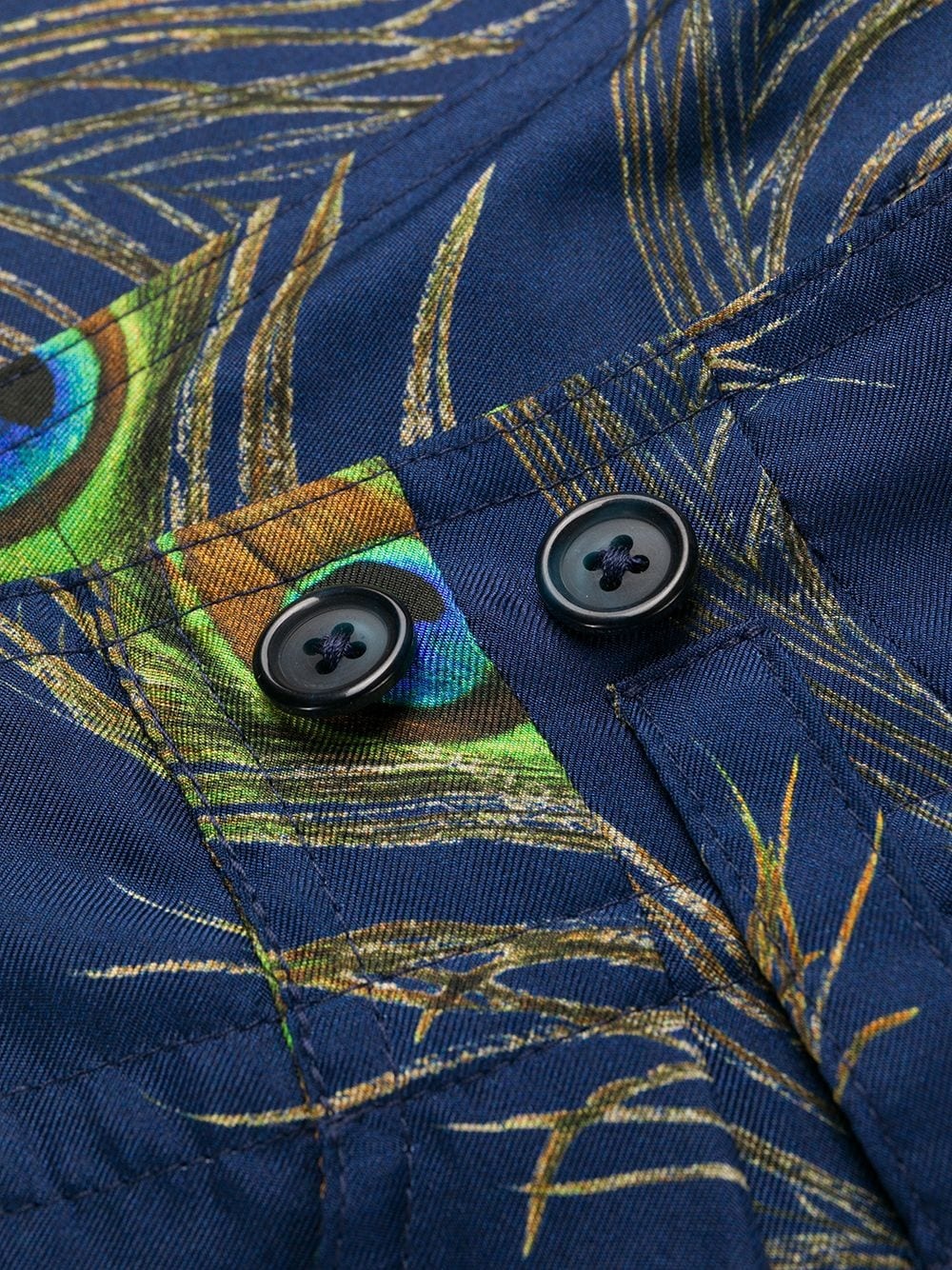 peacock print tailored trousers - 6