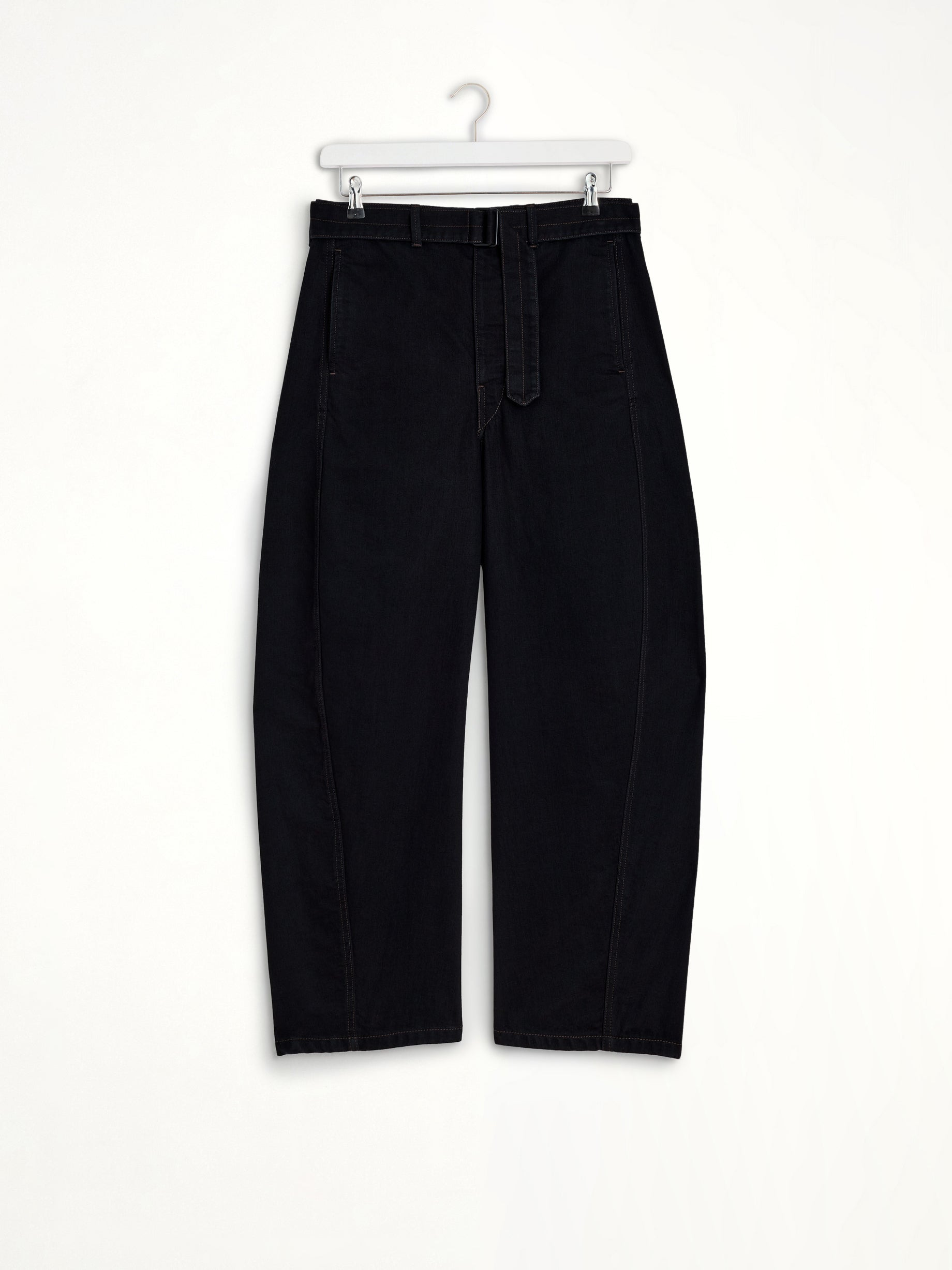 Twisted Belted Pants in Black - 2