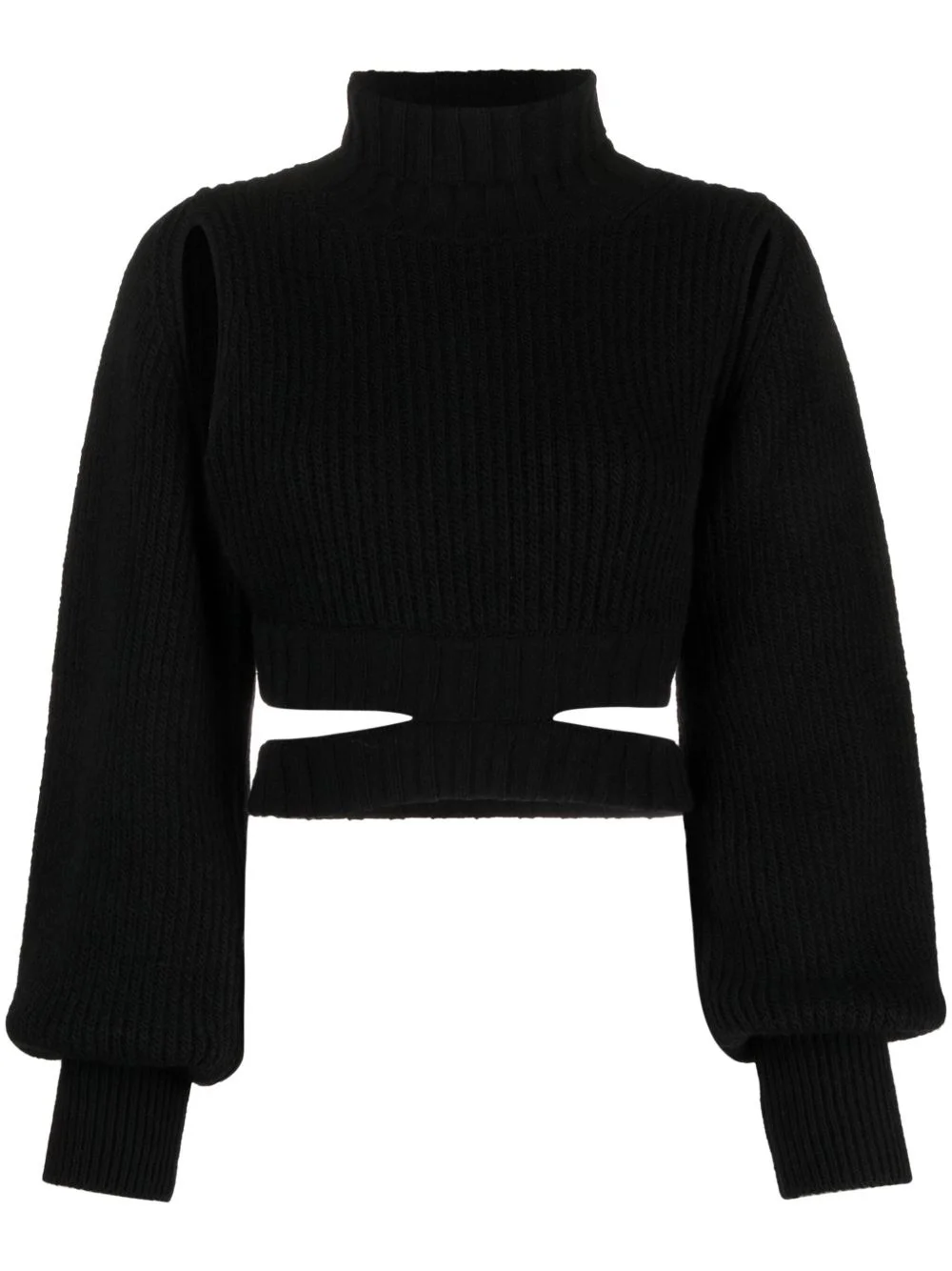 roll-neck cropped knit jumper - 1