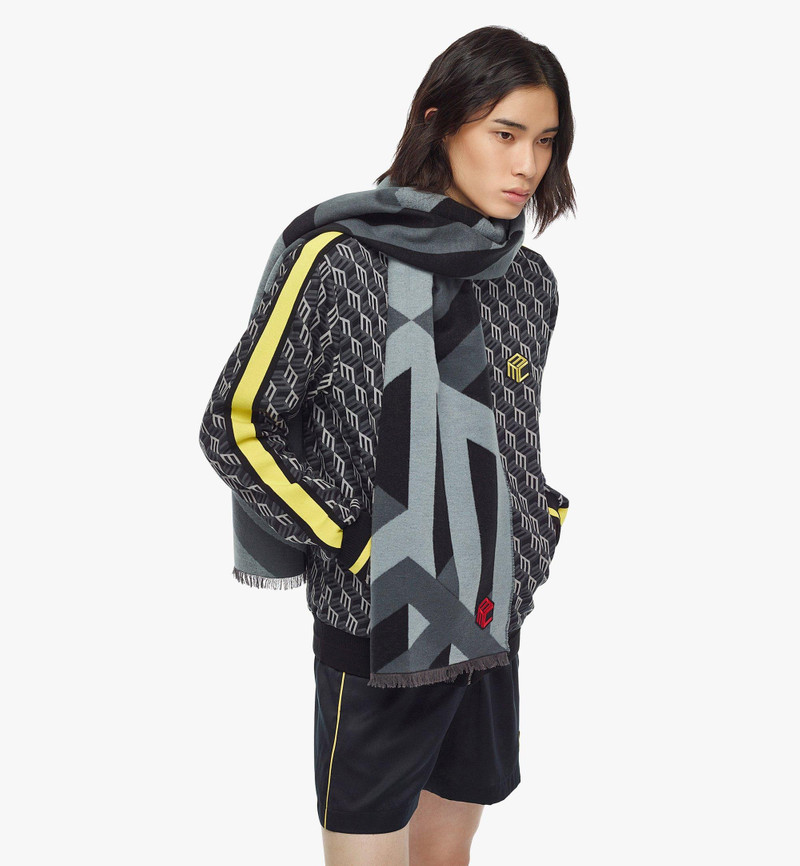 Cubic Monogram Print Stole in Recycled Silk 5