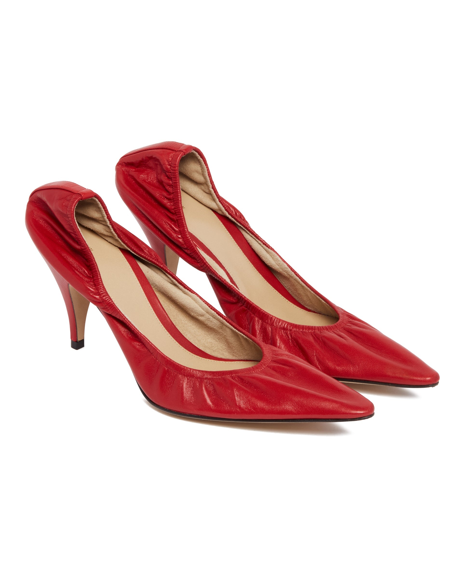 Red Liisa Leather Decollete - 3