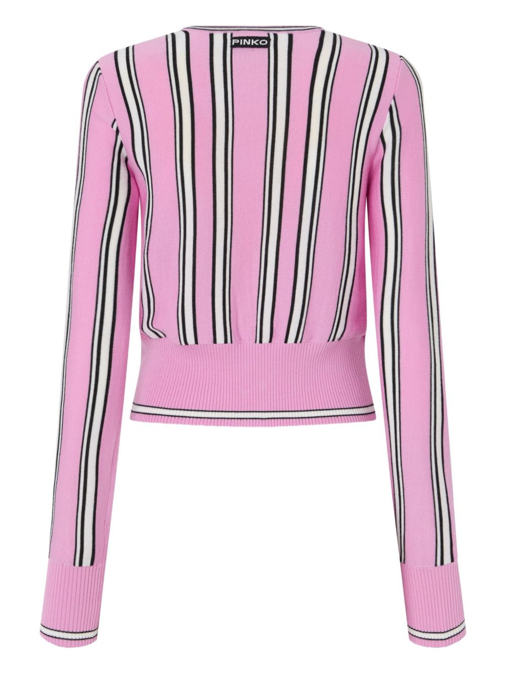 striped buttoned cardigan - 2