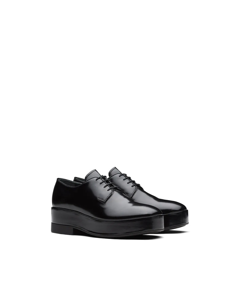 Brushed leather laced derby shoes 1