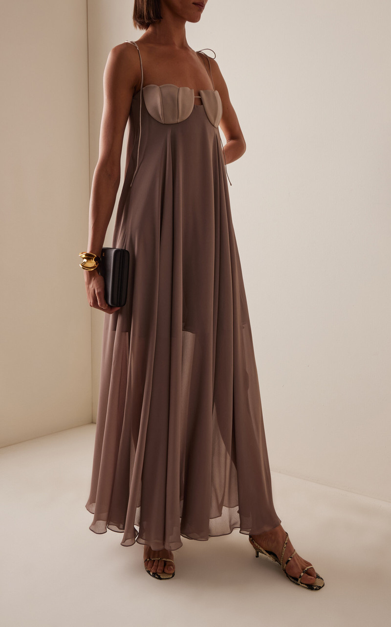 ANNA OCTOBER Solomia Crepe Maxi Dress brown outlook