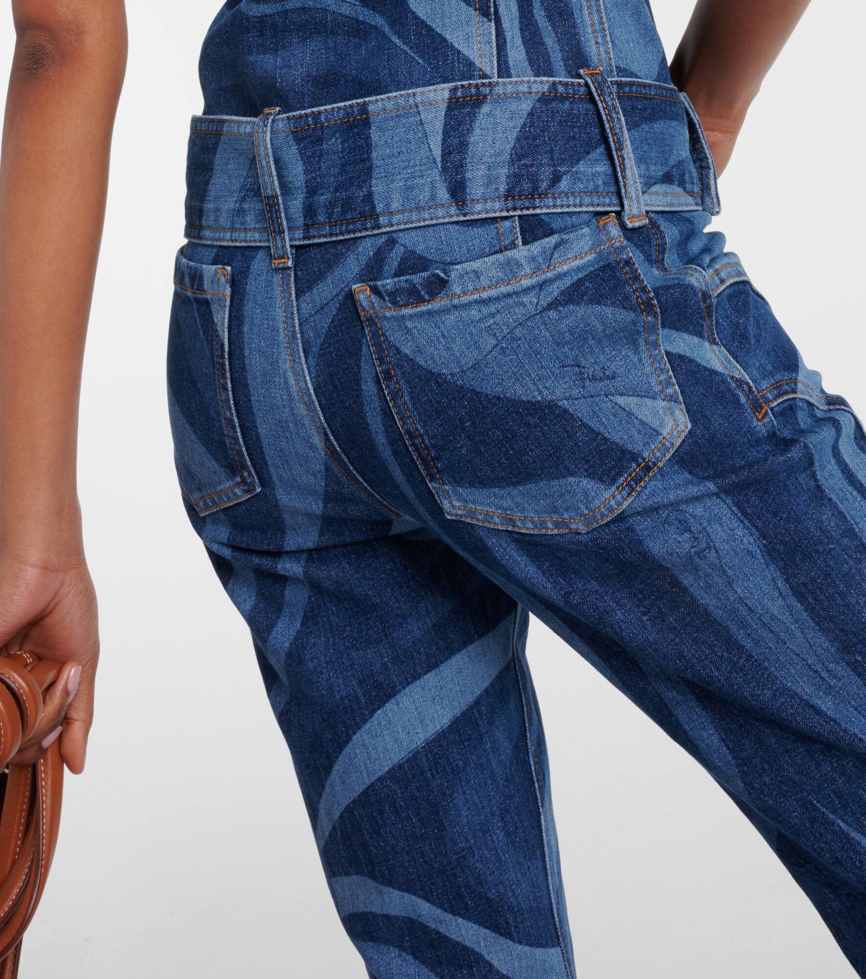 Marmo-printed denim jumpsuit - 7
