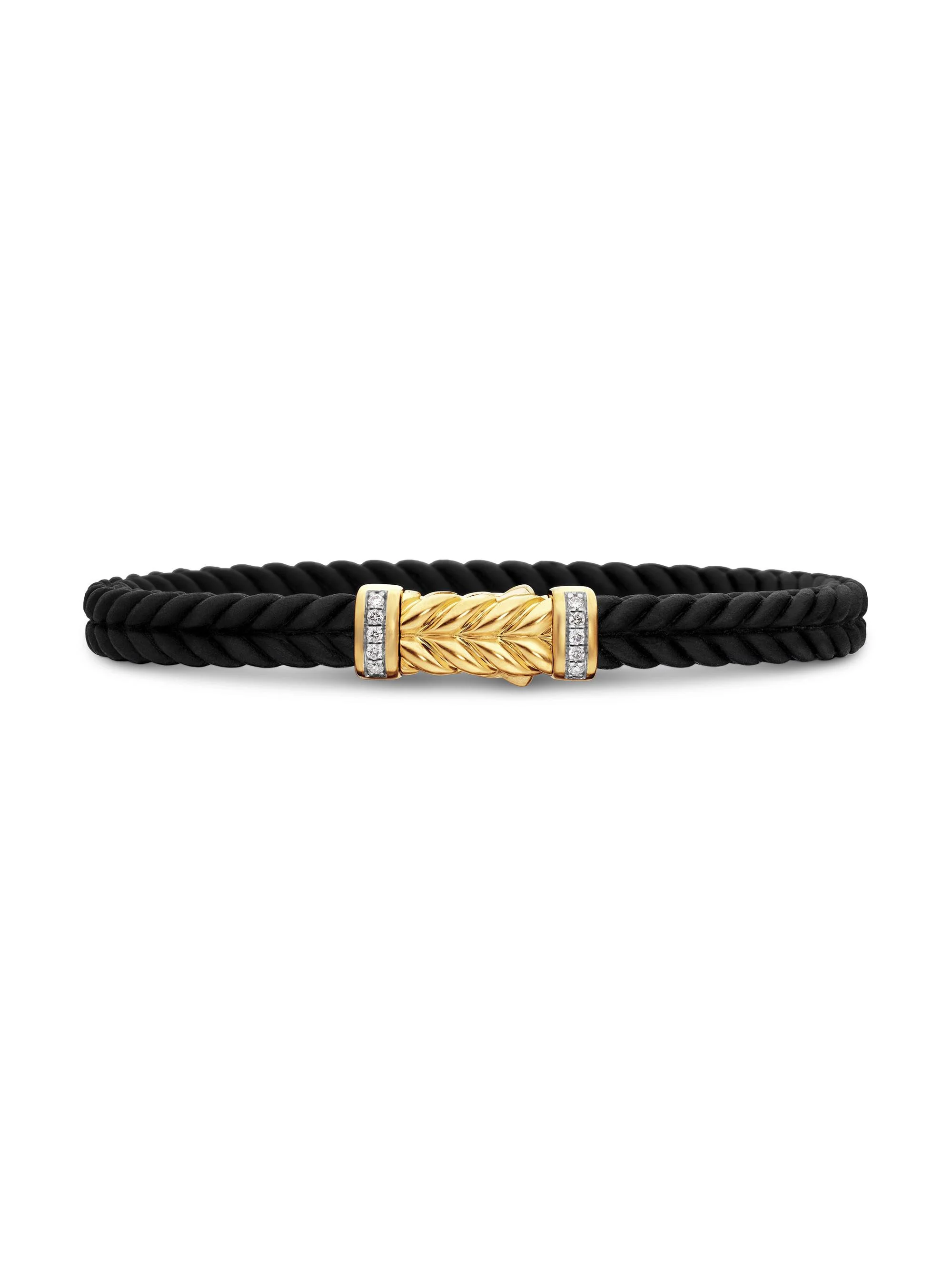 Men's Chevron Bracelet in Rubber - Diamond - 1