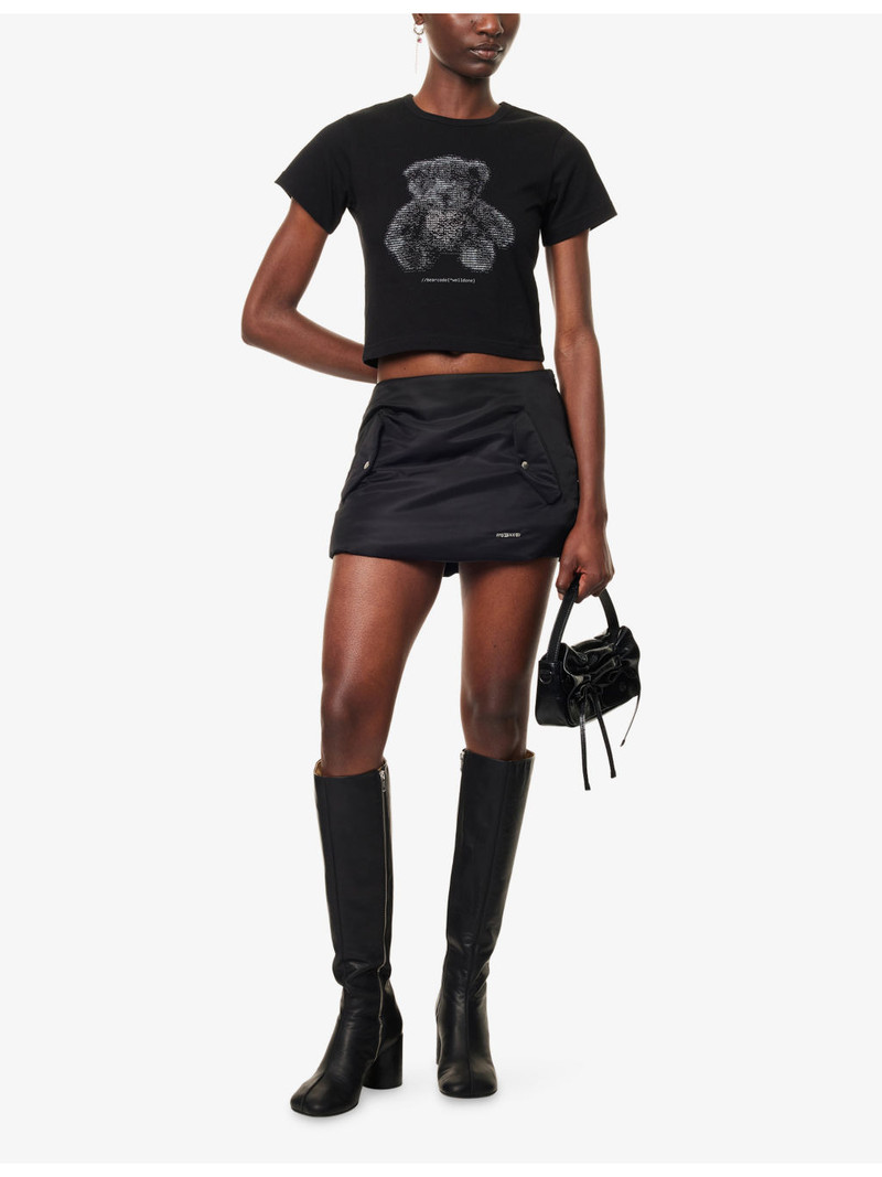 We11done Padded Ruched Shell Mini Skirt outlook