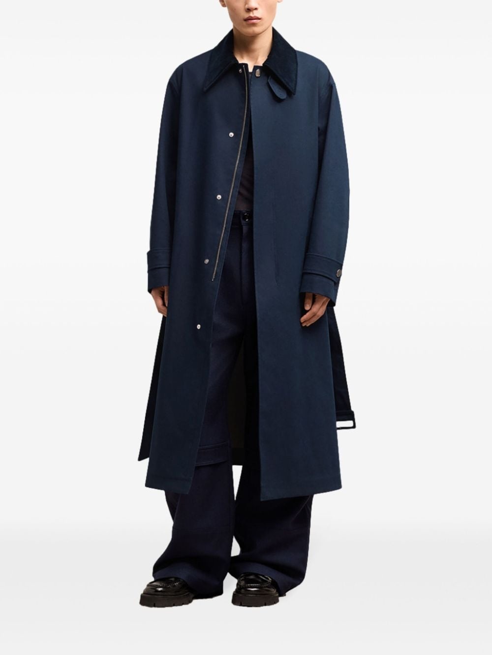 belted cotton trench coat - 2