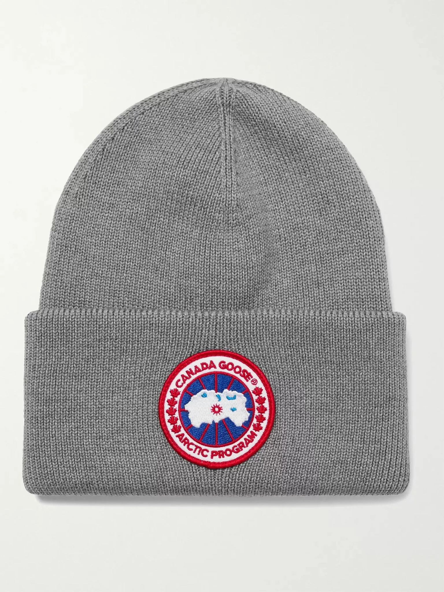 Logo-Appliquéd Merino Wool Beanie Gray - 1