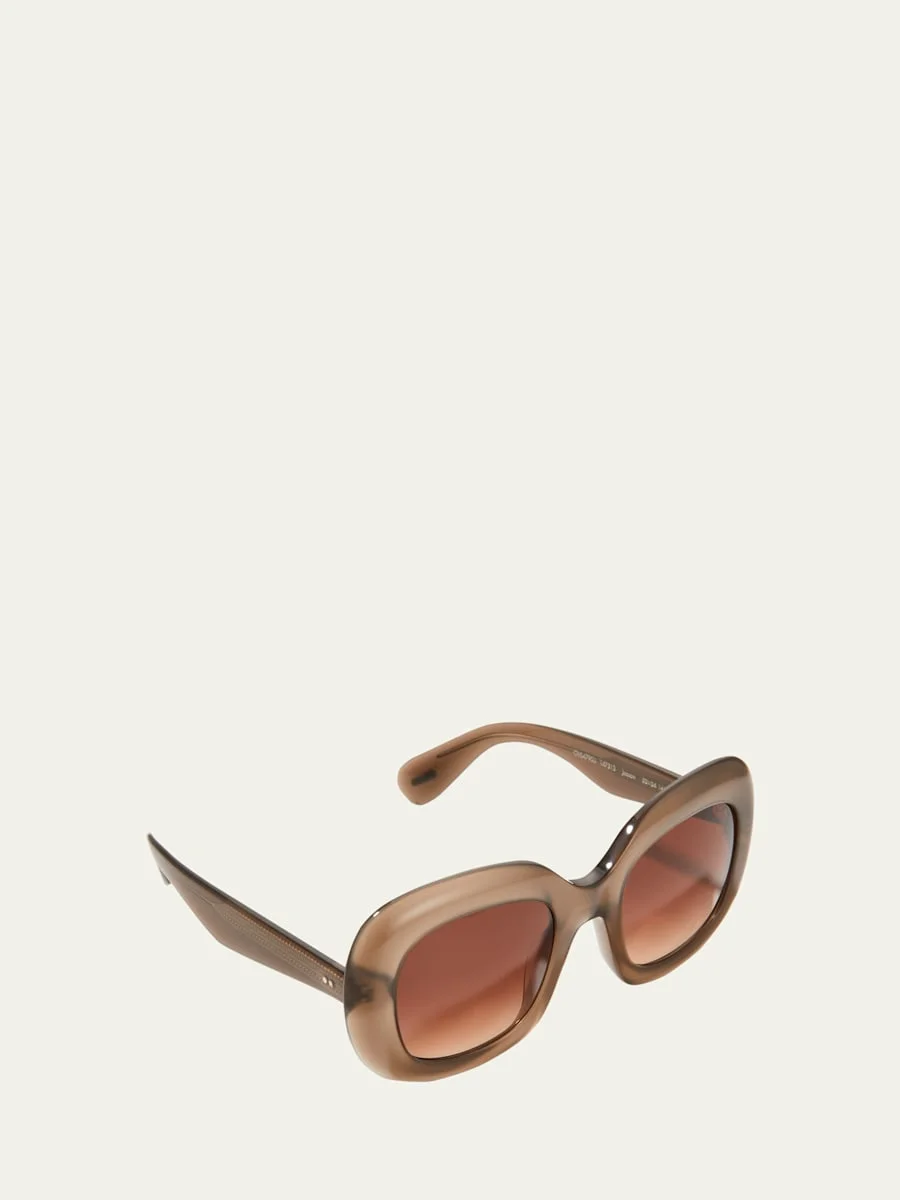 Jesson Round Semi-Transparent Acetate Sunglasses - 1