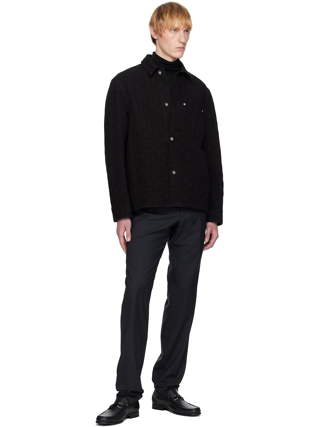 Black Gancini Ornament Loafers - 5