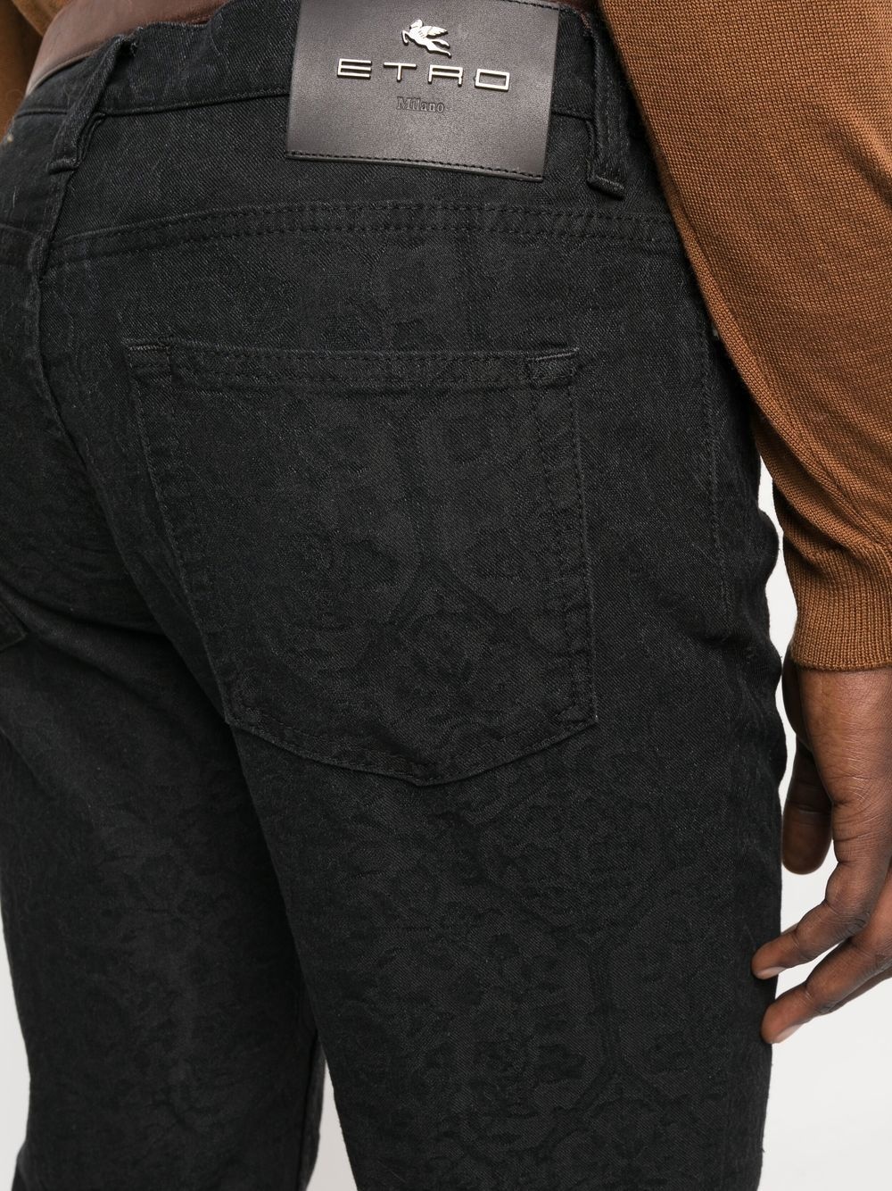 flared jacquard jeans - 5