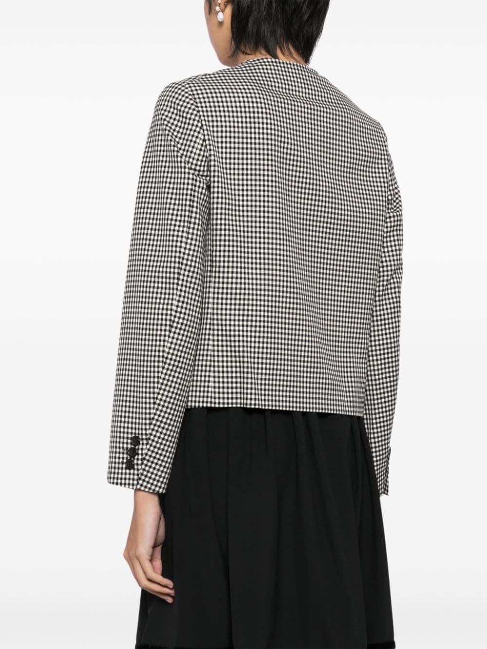 checked wool jacket - 4
