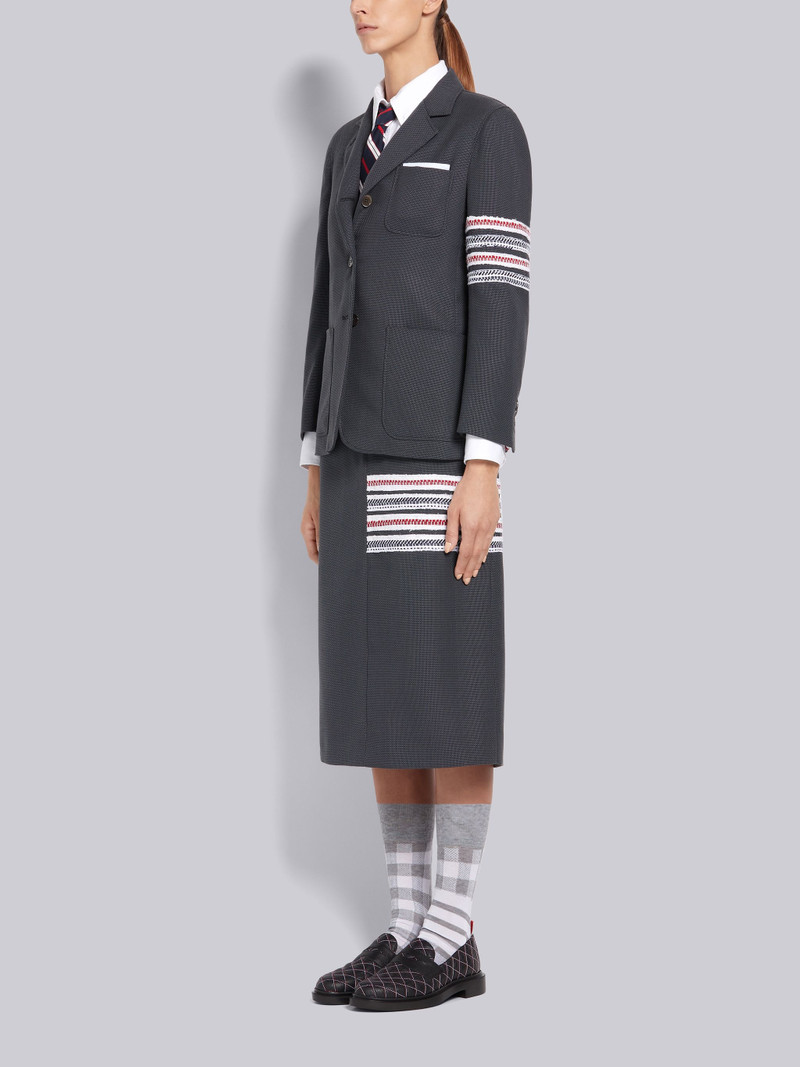 Black Pebbled Calfskin Criss-cross Stitch Penny Loafer 6