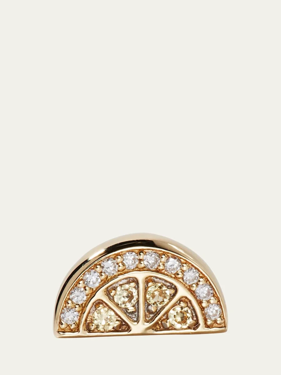 14k Diamond and Yellow Sapphire Lemon Earring - 1