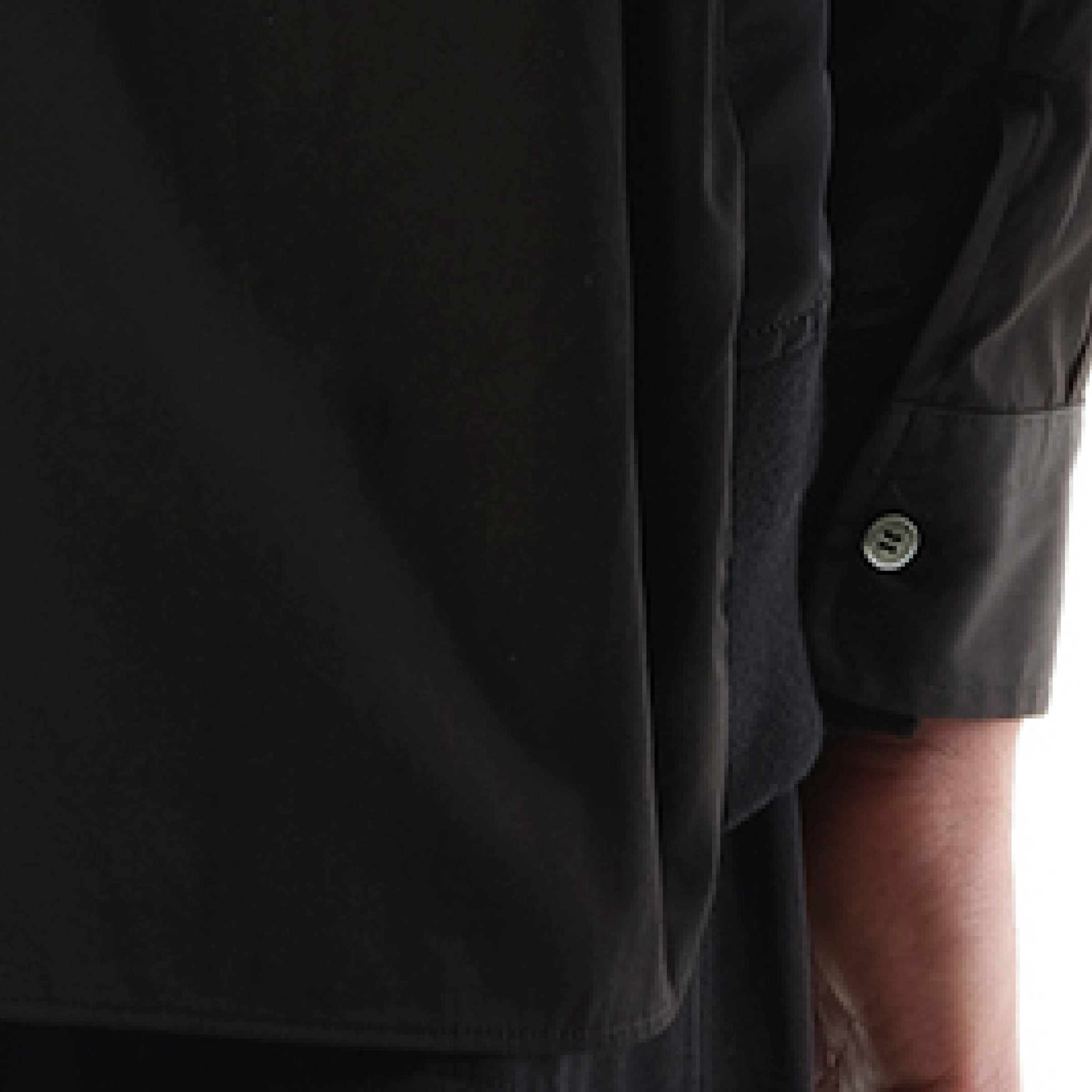 Cotton Poplin Nylon Shirt in Black - 3