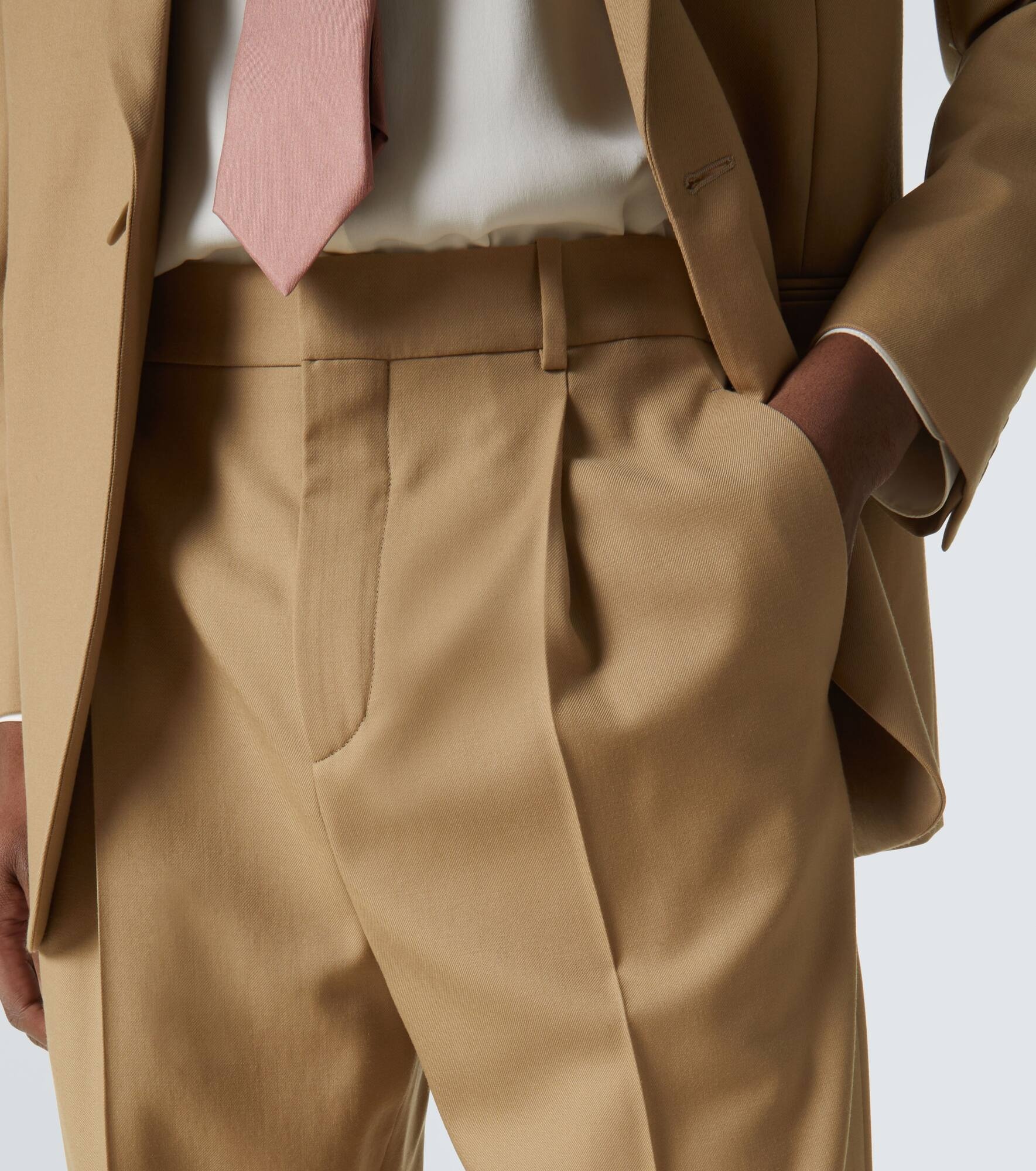 High-rise wool gabardine tapered pants - 5