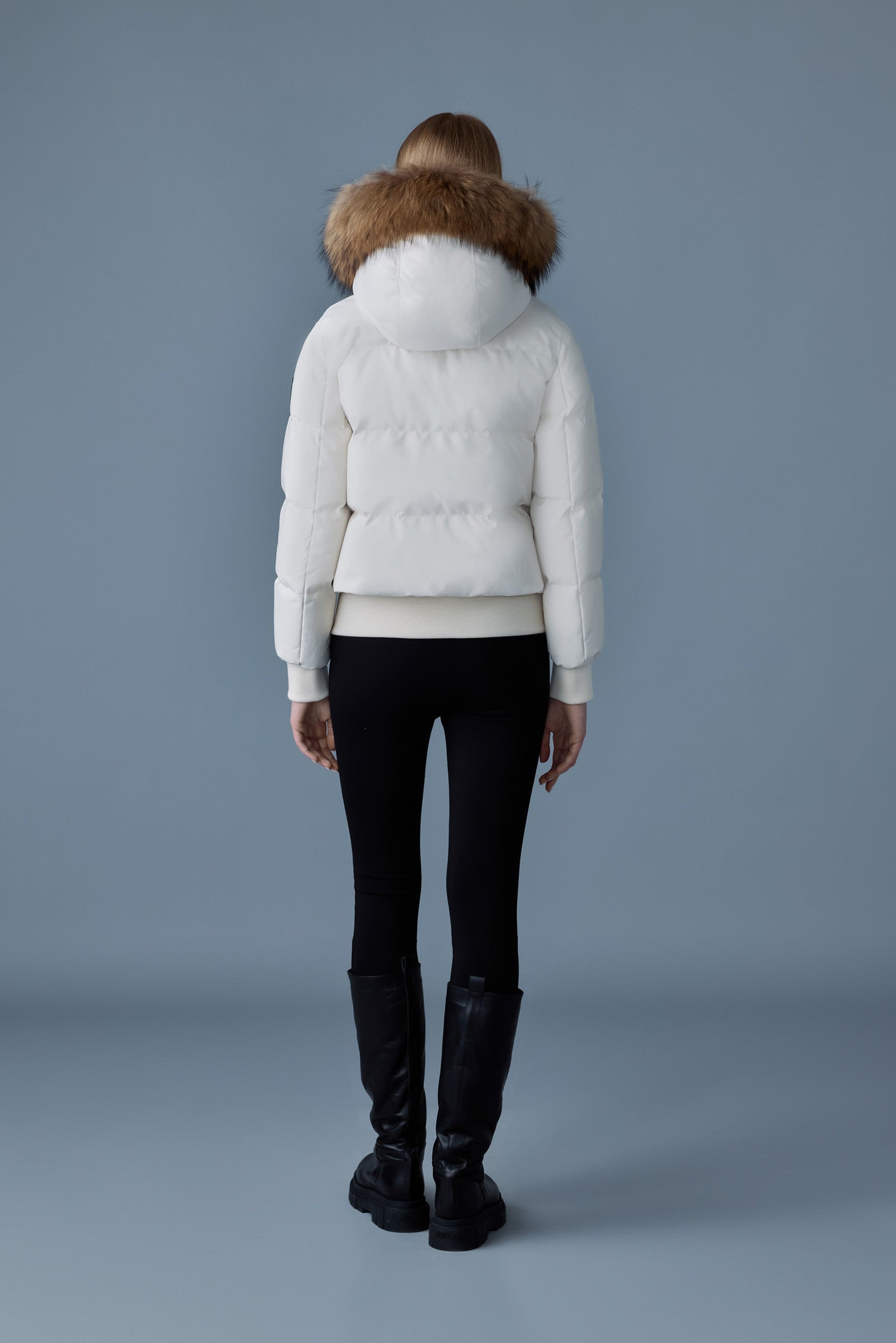 NEFI-F down jacket with removable fur trimmed hood - 4