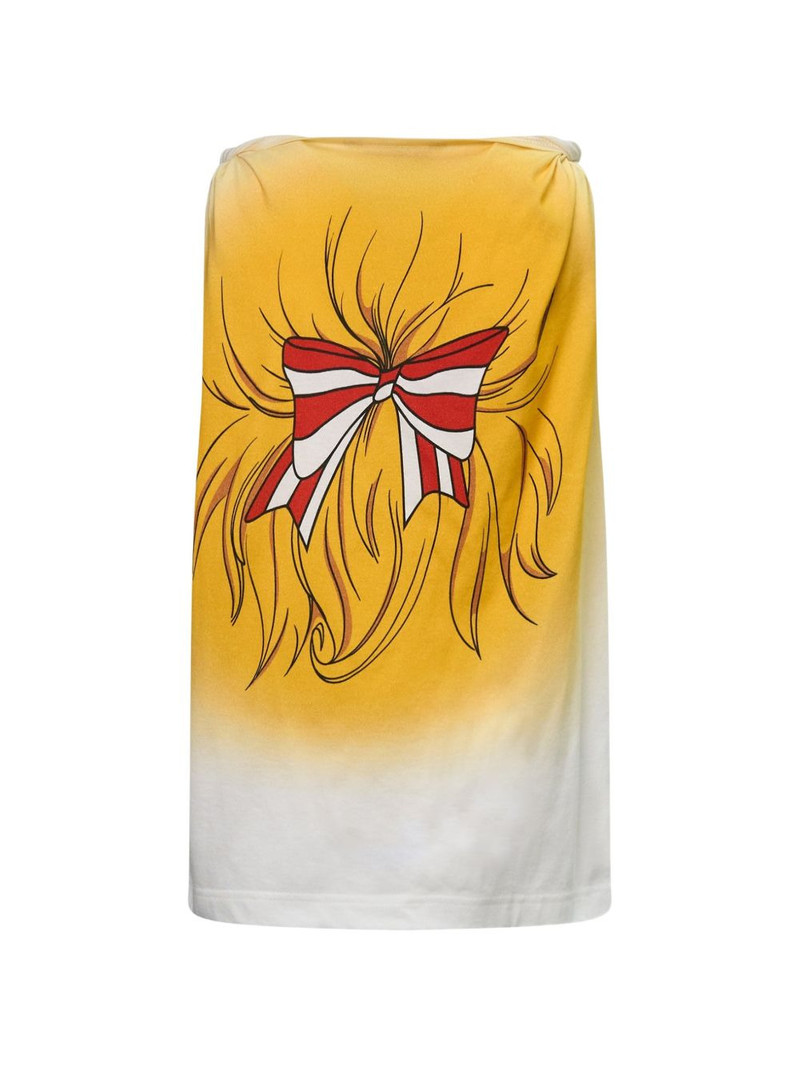 pushBUTTON graphic-print knotted-shoulder top outlook