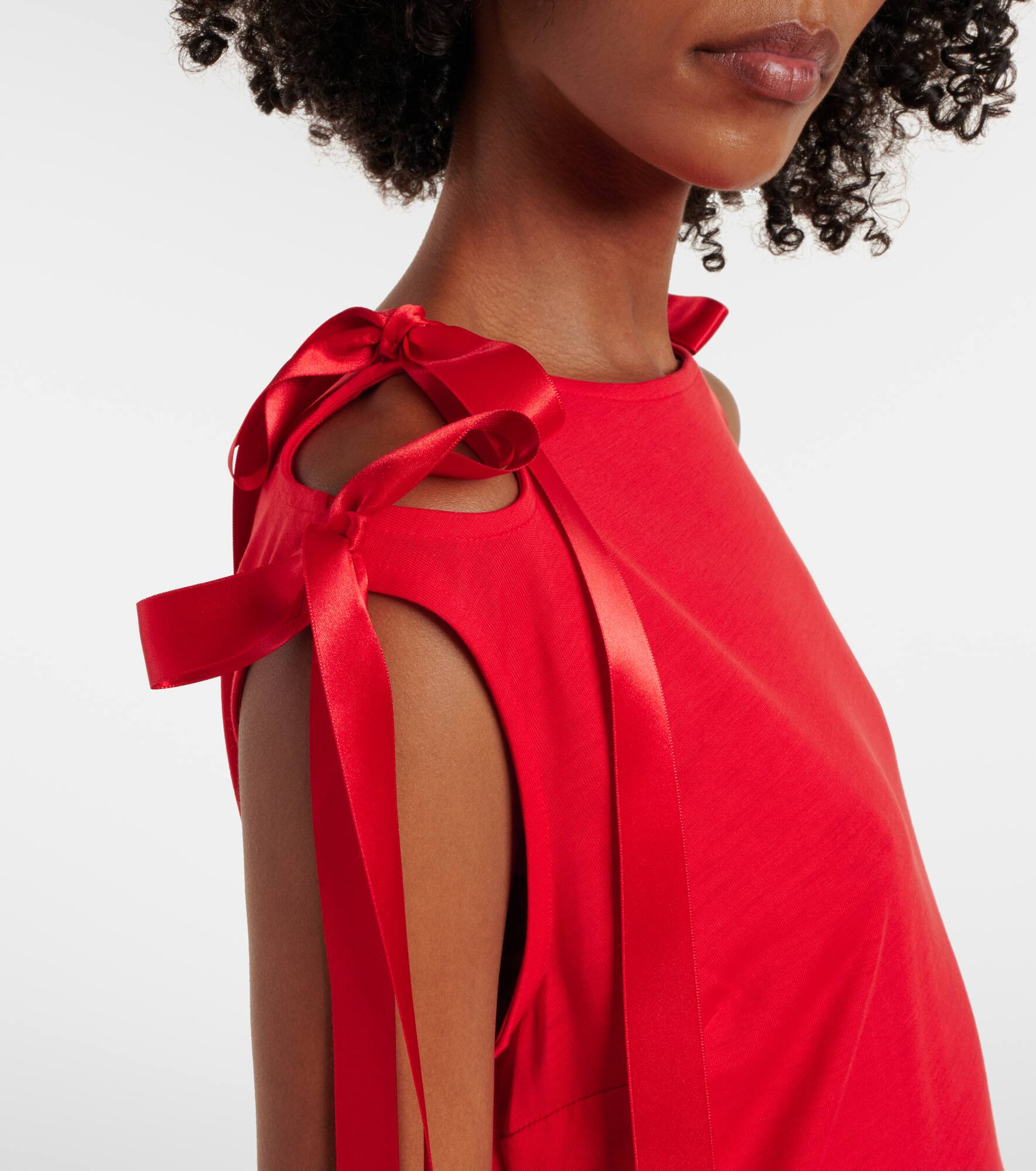 Bow-detail jersey midi dress - 4