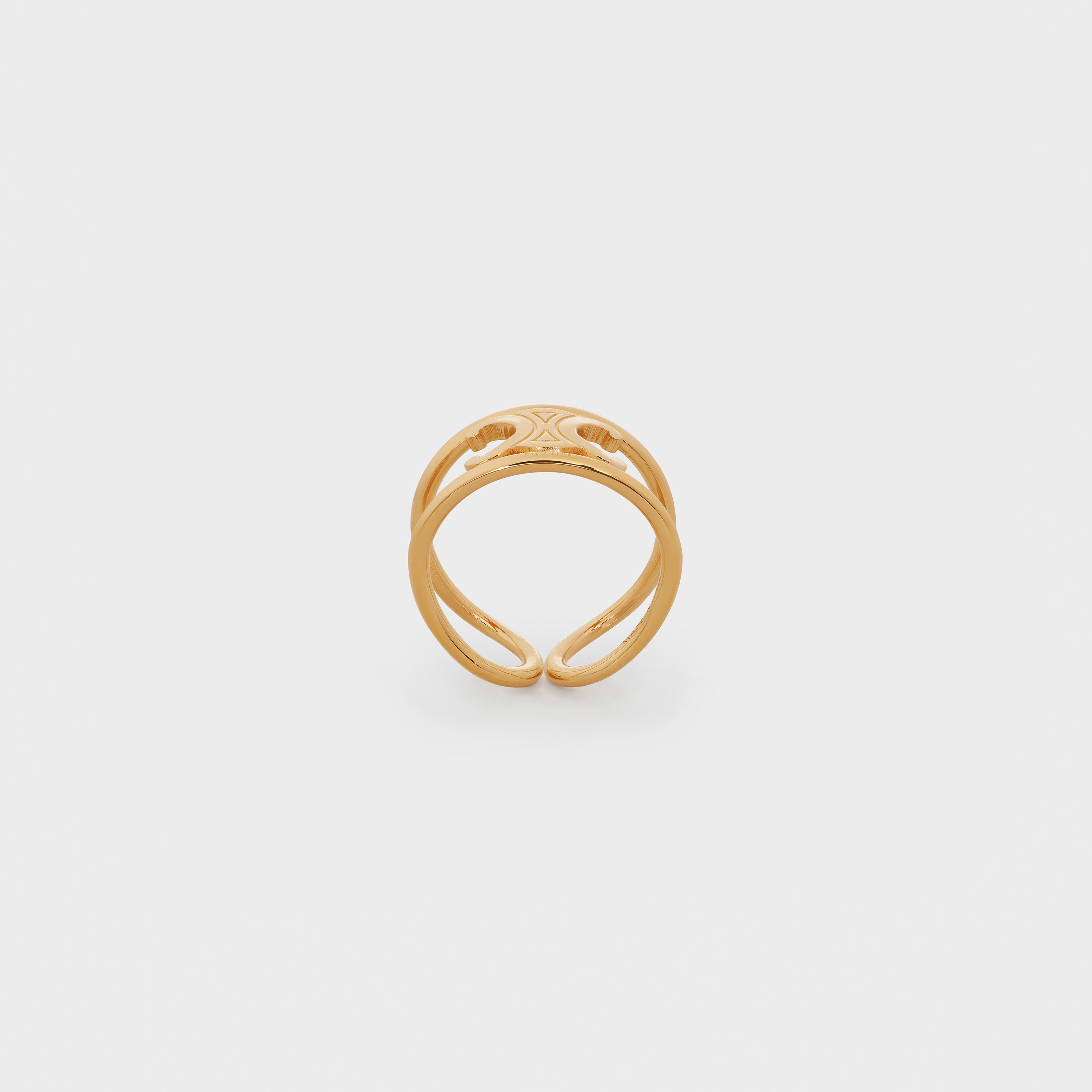 CELINE Triomphe Ring in Brass with Gold Finish | REVERSIBLE