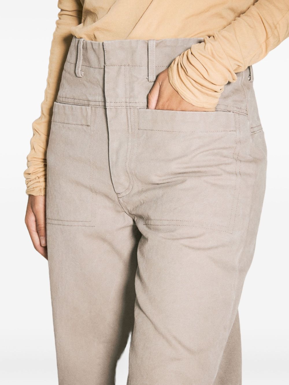 cotton flared trousers - 4