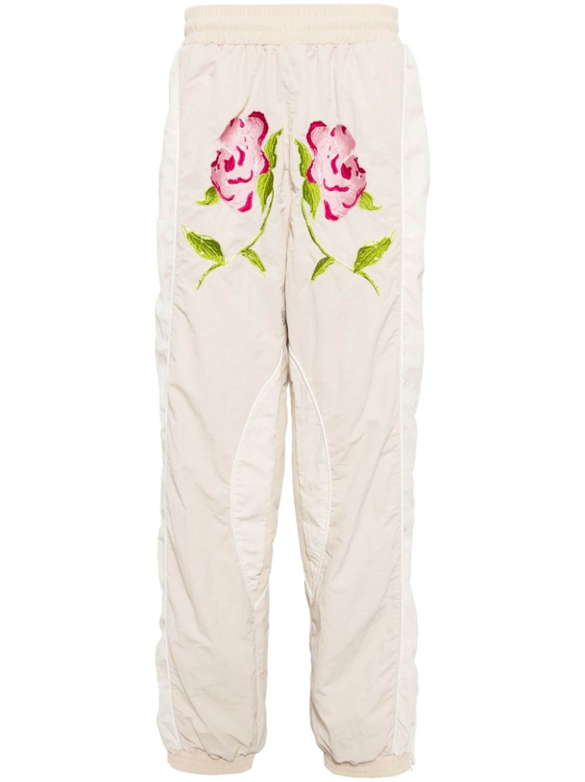 embroidered-motif track pants - 1
