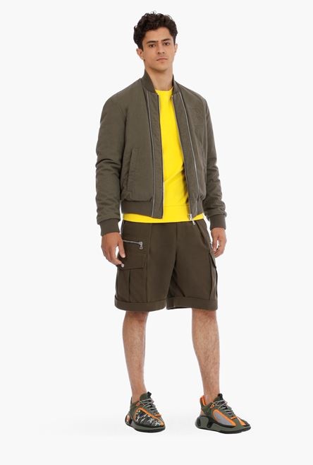 Reversible khaki cotton bomber jacket - 2