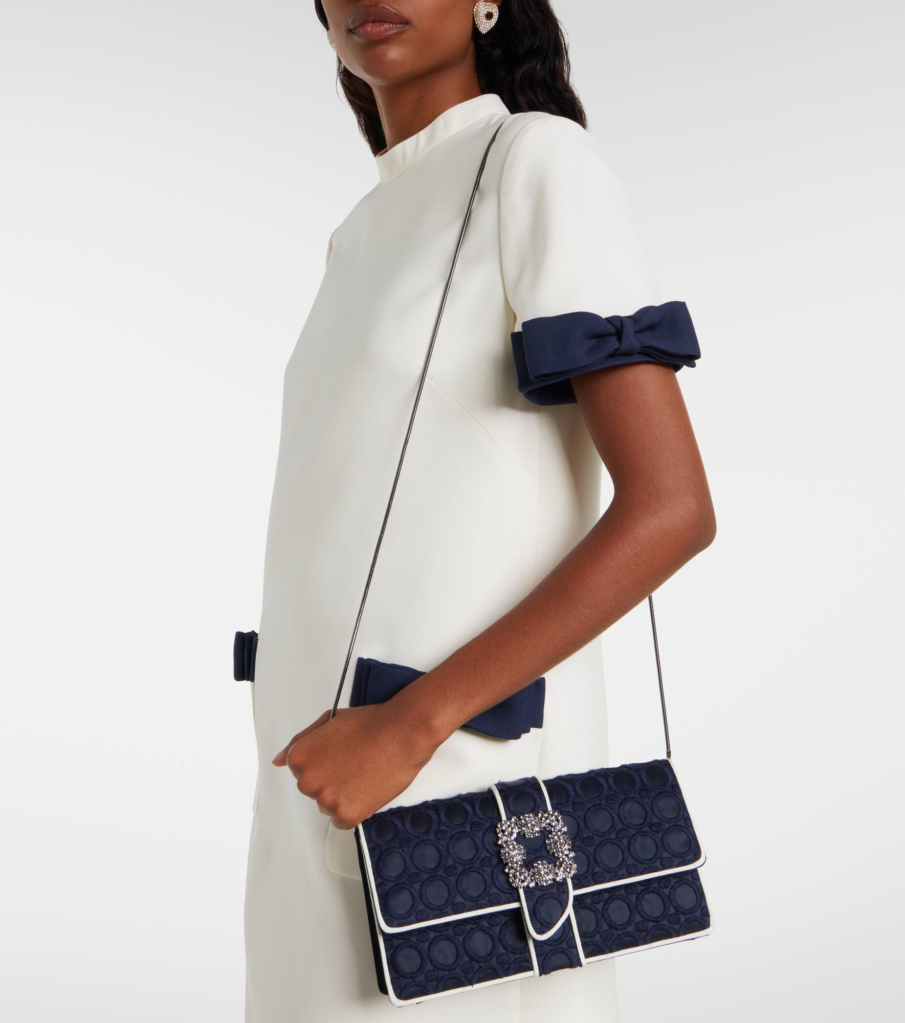 Capri Mini embellished satin clutch - 6