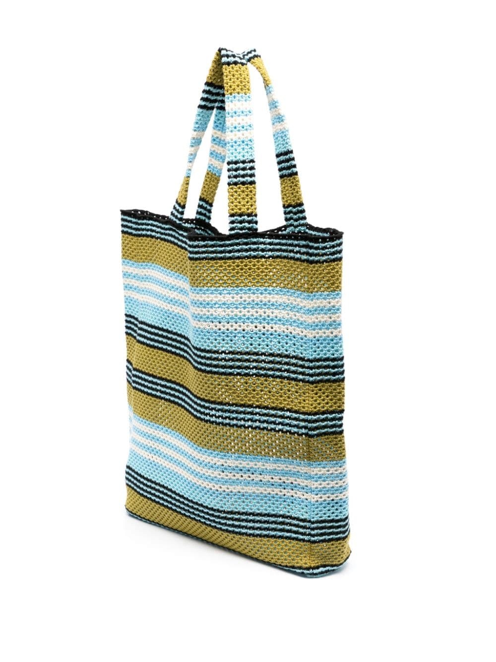 striped crochet cotton tote bag - 3