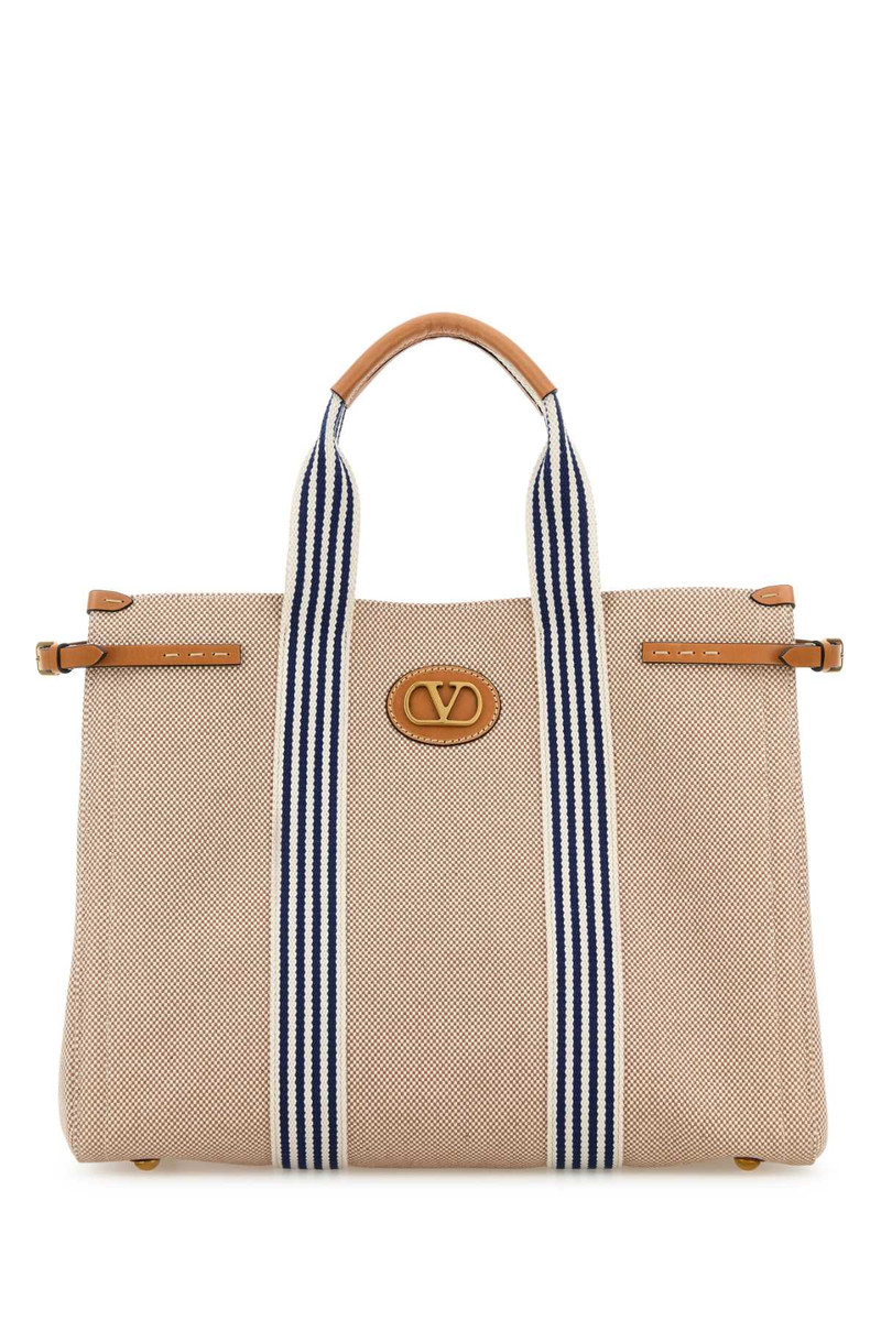 Valentino Garavani Men Two-Tone Canvas Vlogo Shopping Bag - 1