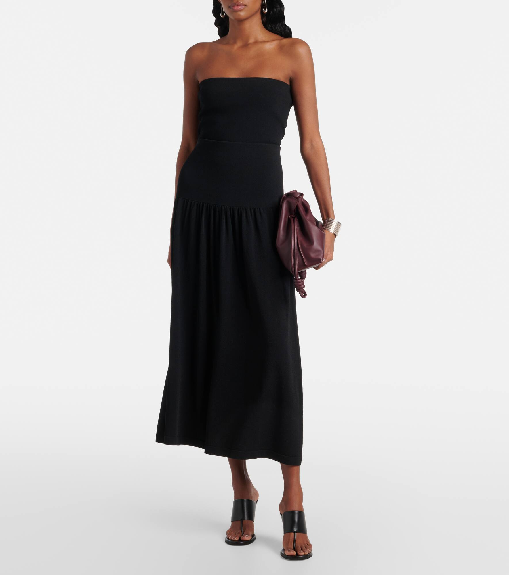 Knitted high-rise midi skirt - 2