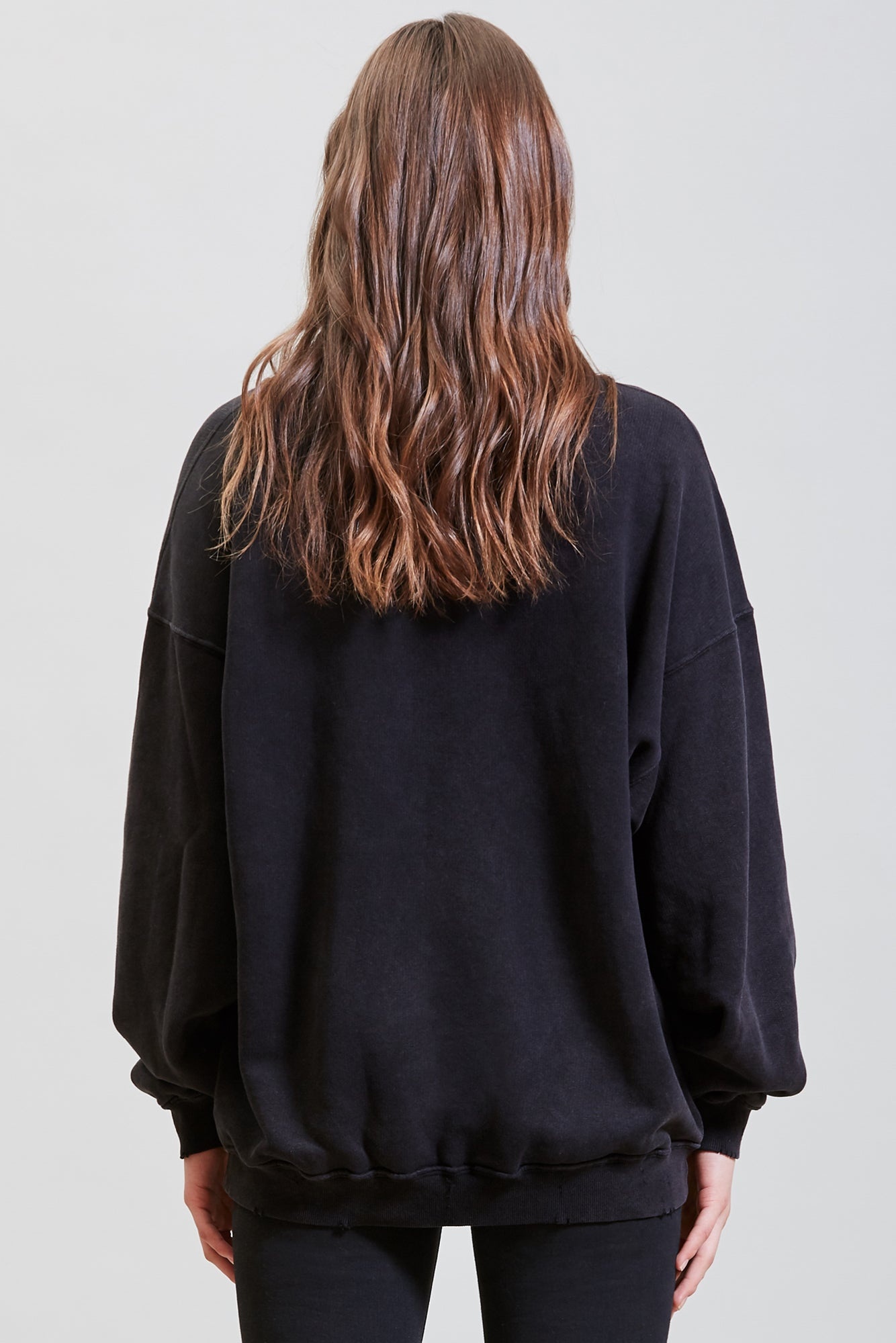 GIRLS GIRLS OVERSIZED CREWNECK - ACID BLACK | R13 - 6