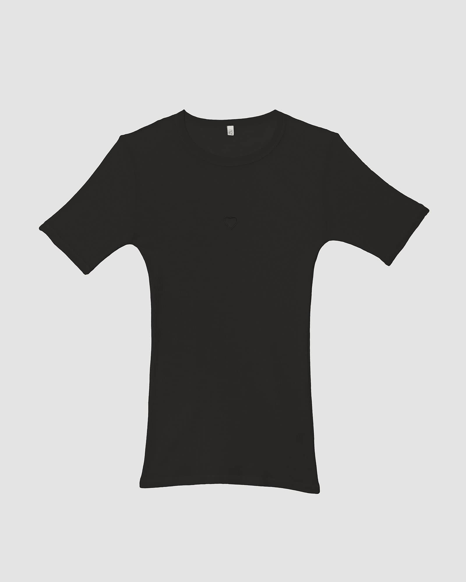 Heart Tee Shirt - Fine Organic Cotton Rib - 7
